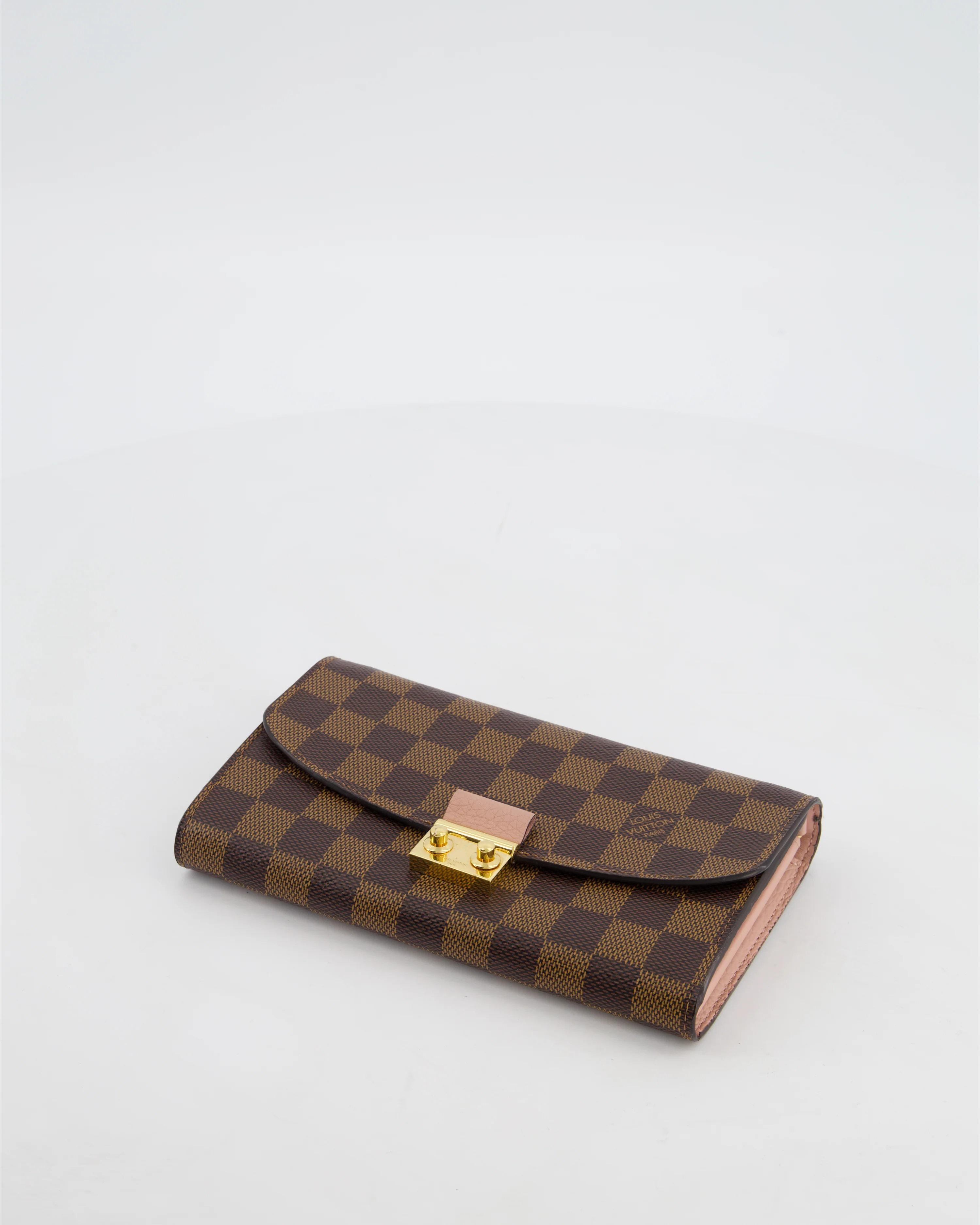 Louis Vuitton Brown Croisette Wallet on Chain in Damier Ebene Canvas with Gold Hardware - Image 19