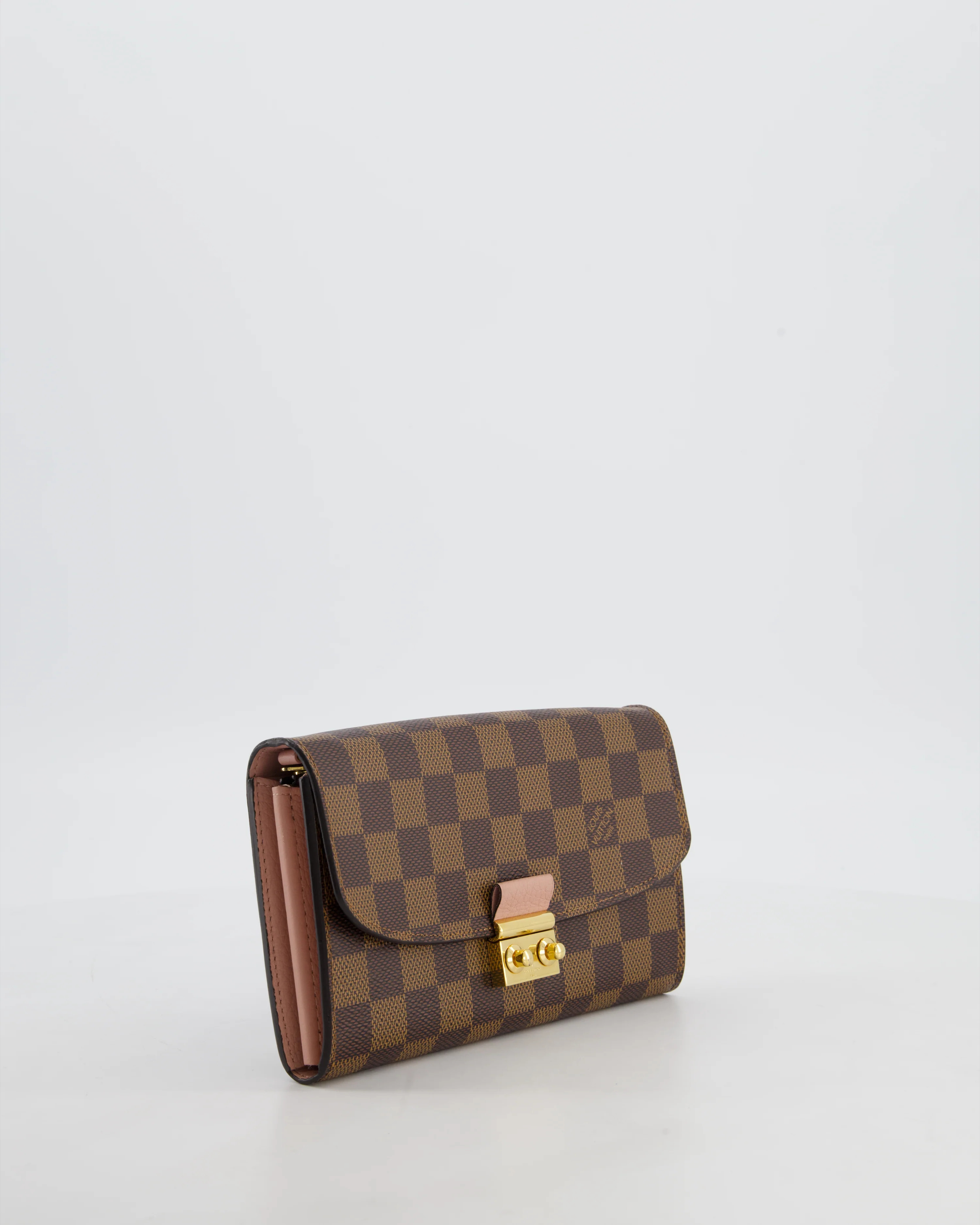 Louis Vuitton Brown Croisette Wallet on Chain in Damier Ebene Canvas with Gold Hardware - Image 3