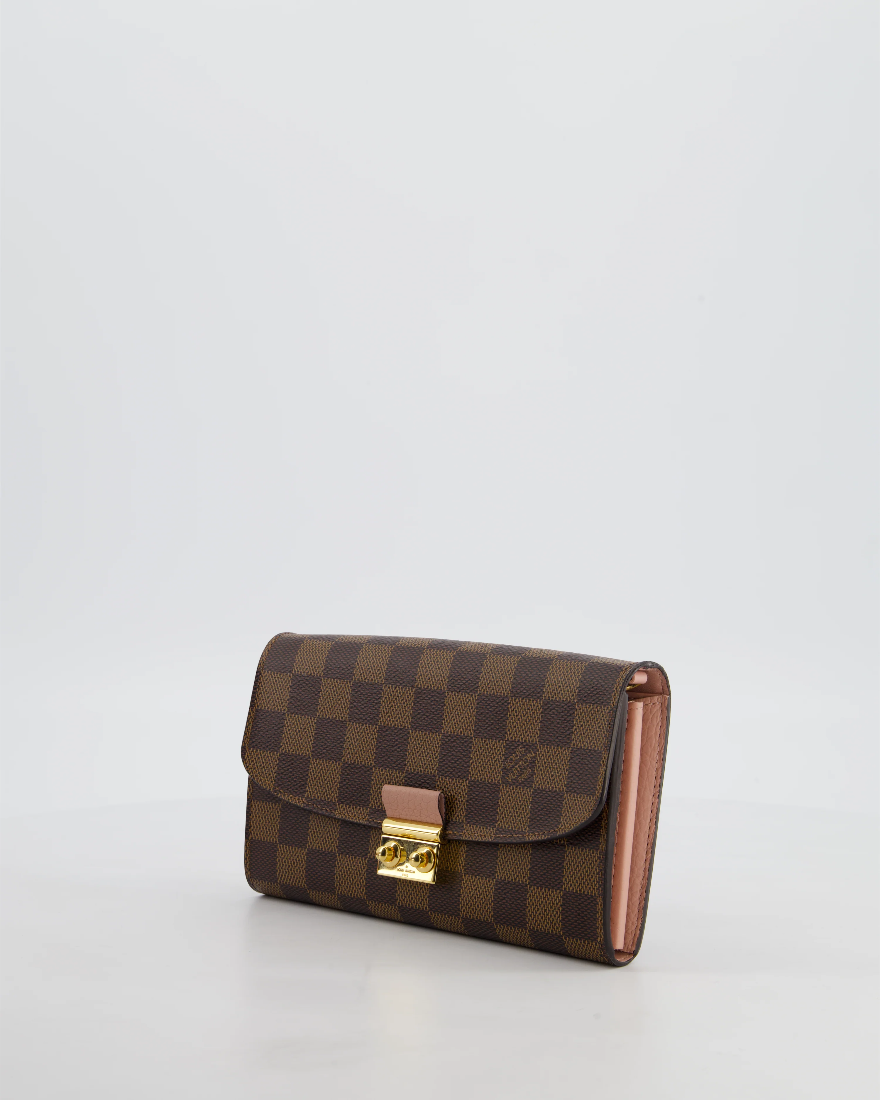 Louis Vuitton Brown Croisette Wallet on Chain in Damier Ebene Canvas with Gold Hardware - Image 4