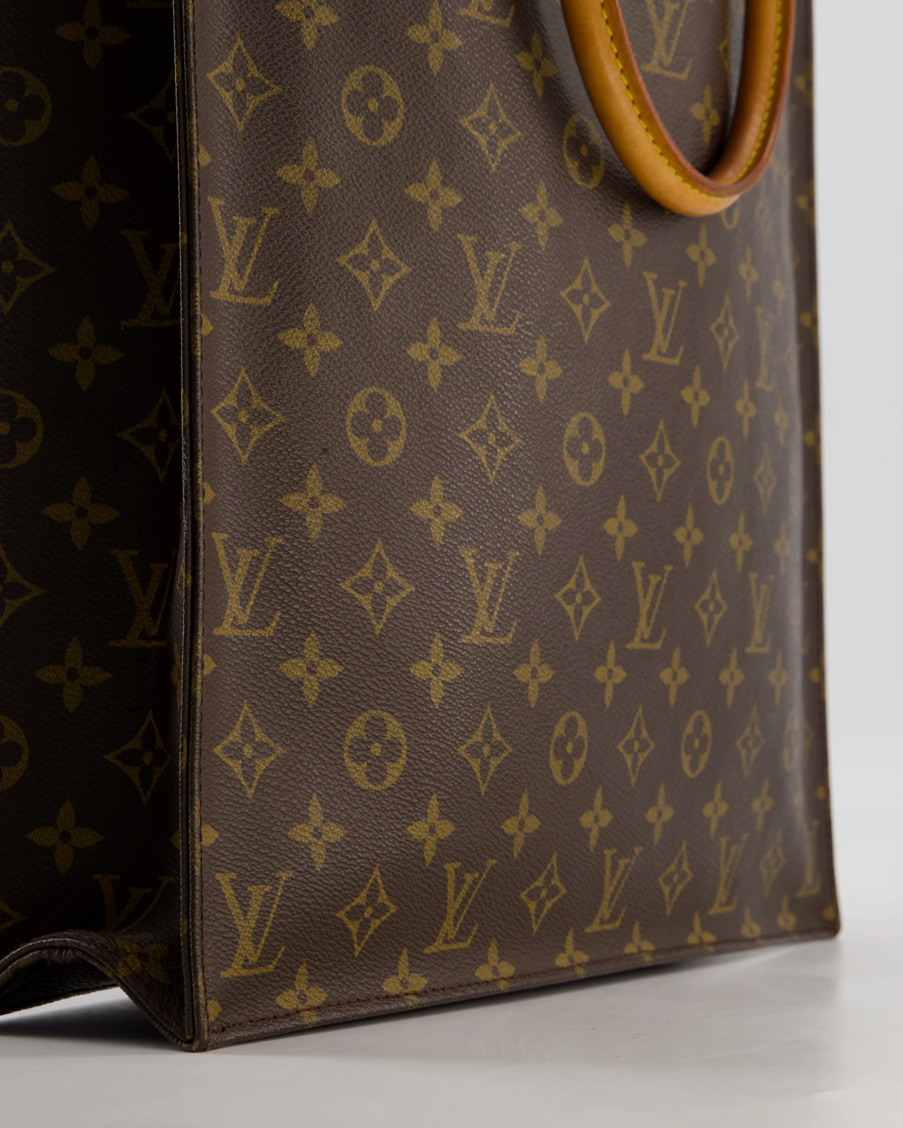 Louis Vuitton Brown Monogram Sac Plat Tote Bag with Gold Hardware - Image 12