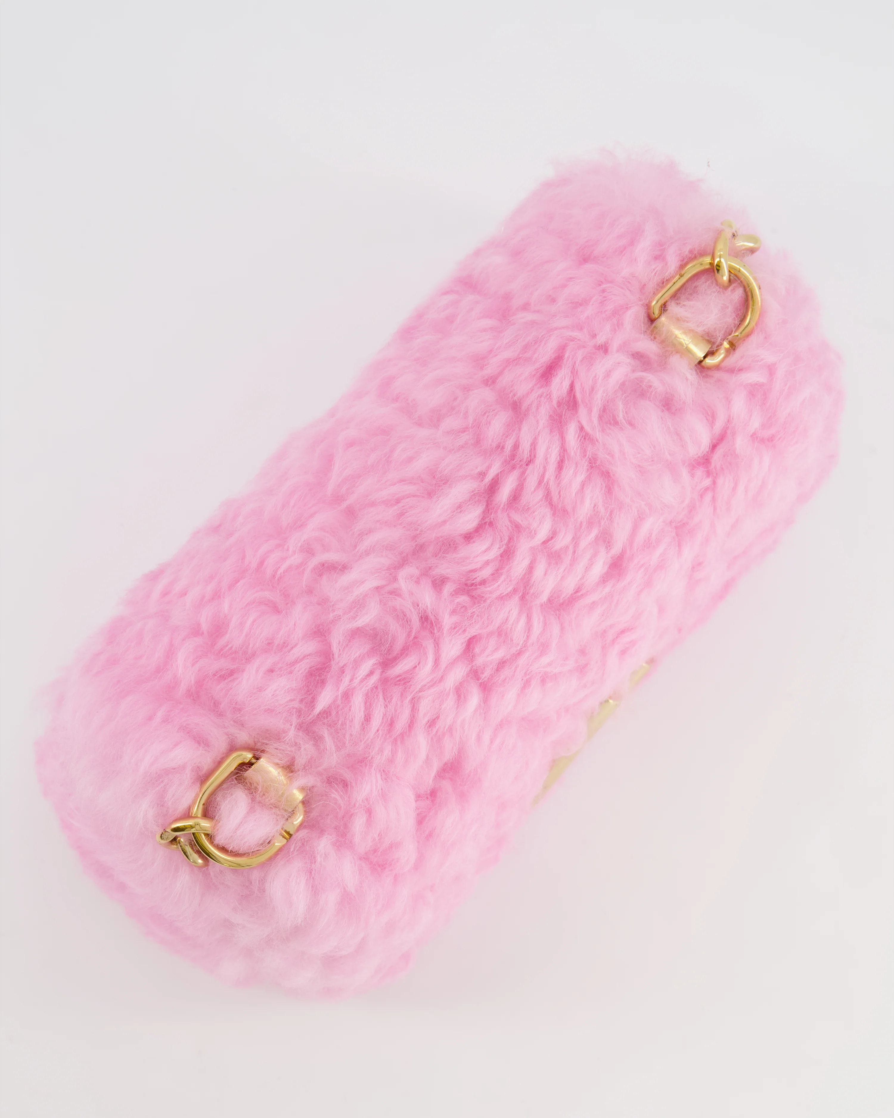 Louis Vuitton Candy Pink Shearling LV Twist PM Bag with Gold Hardware - Image 16