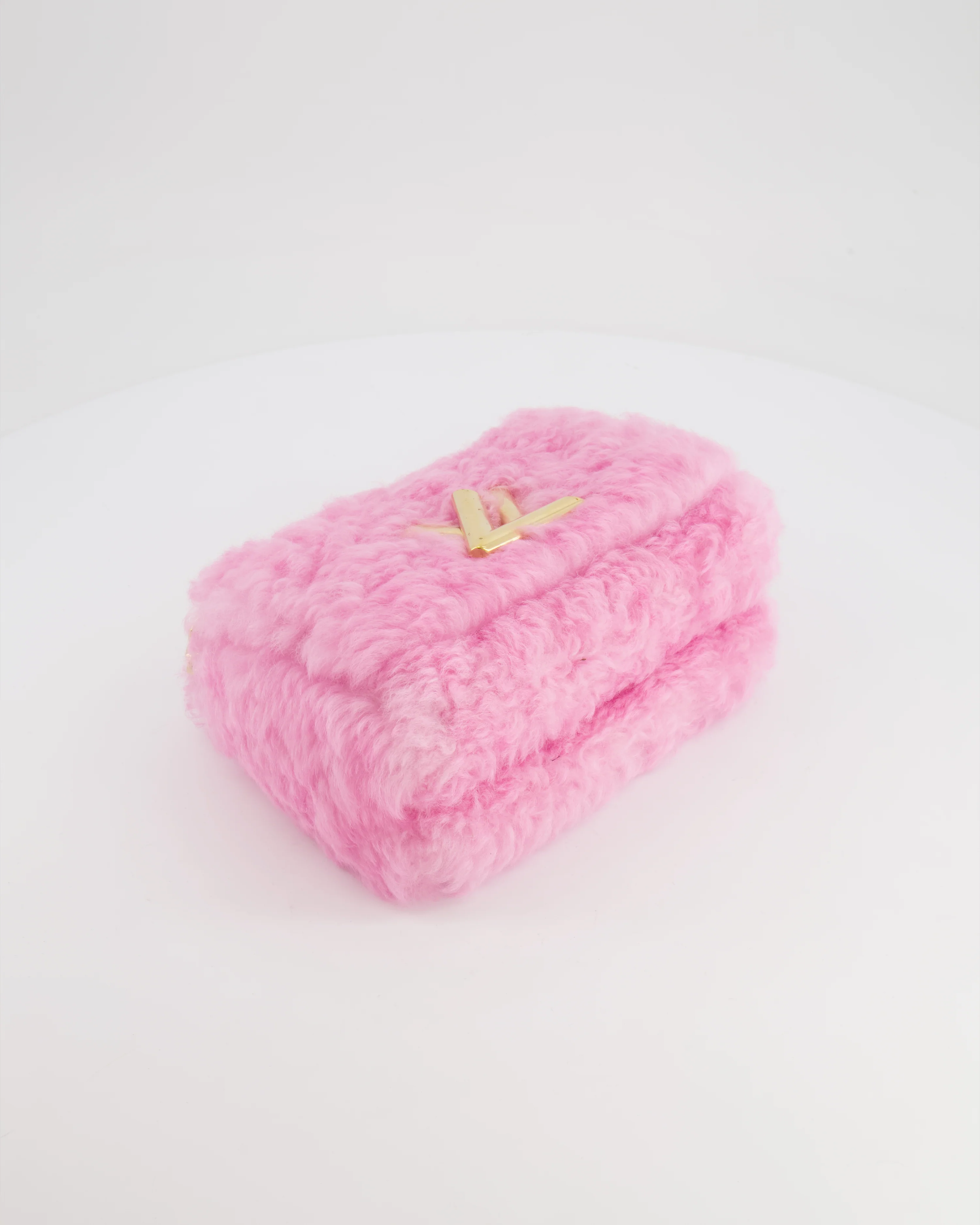Louis Vuitton Candy Pink Shearling LV Twist PM Bag with Gold Hardware - Image 18