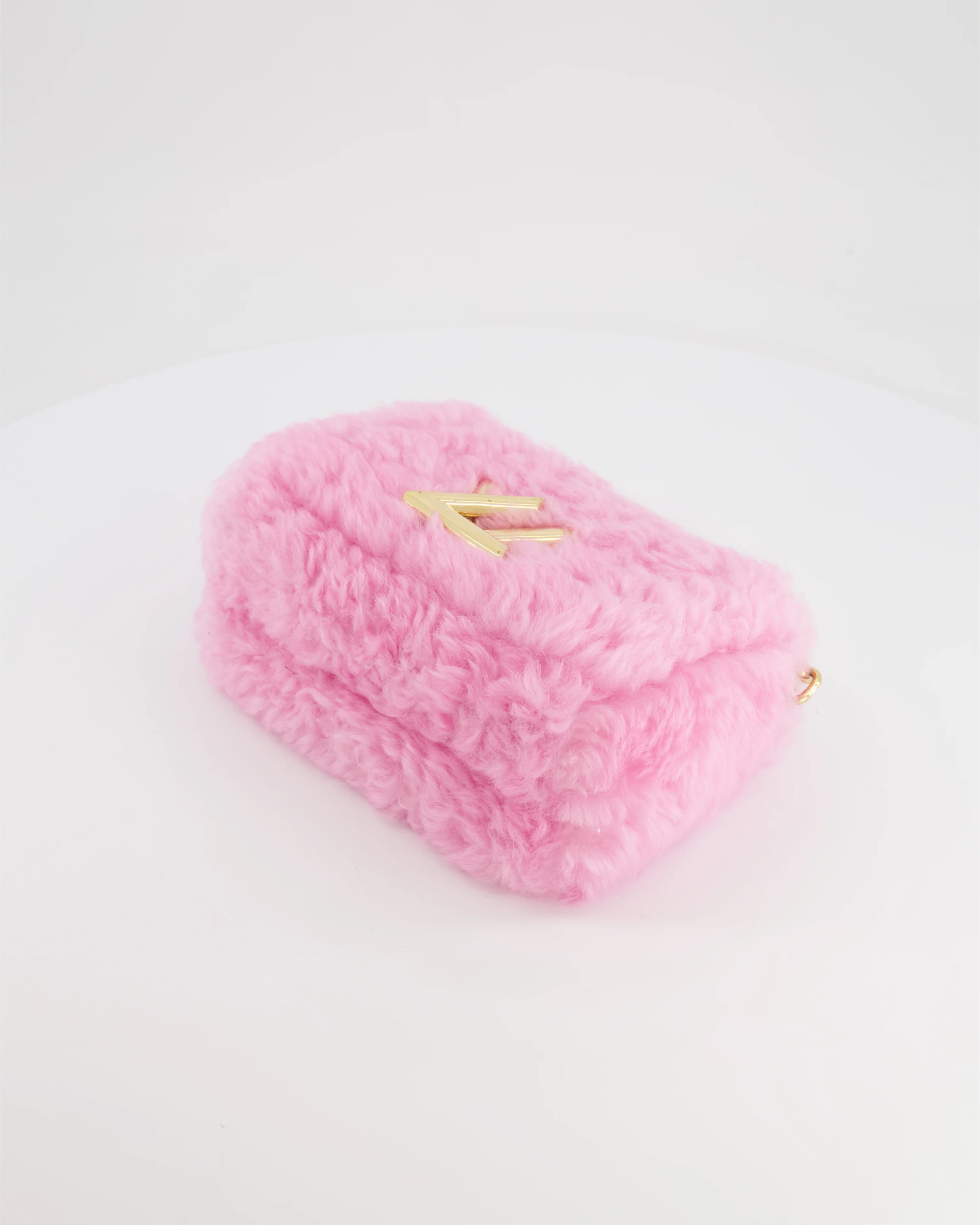 Louis Vuitton Candy Pink Shearling LV Twist PM Bag with Gold Hardware - Image 19