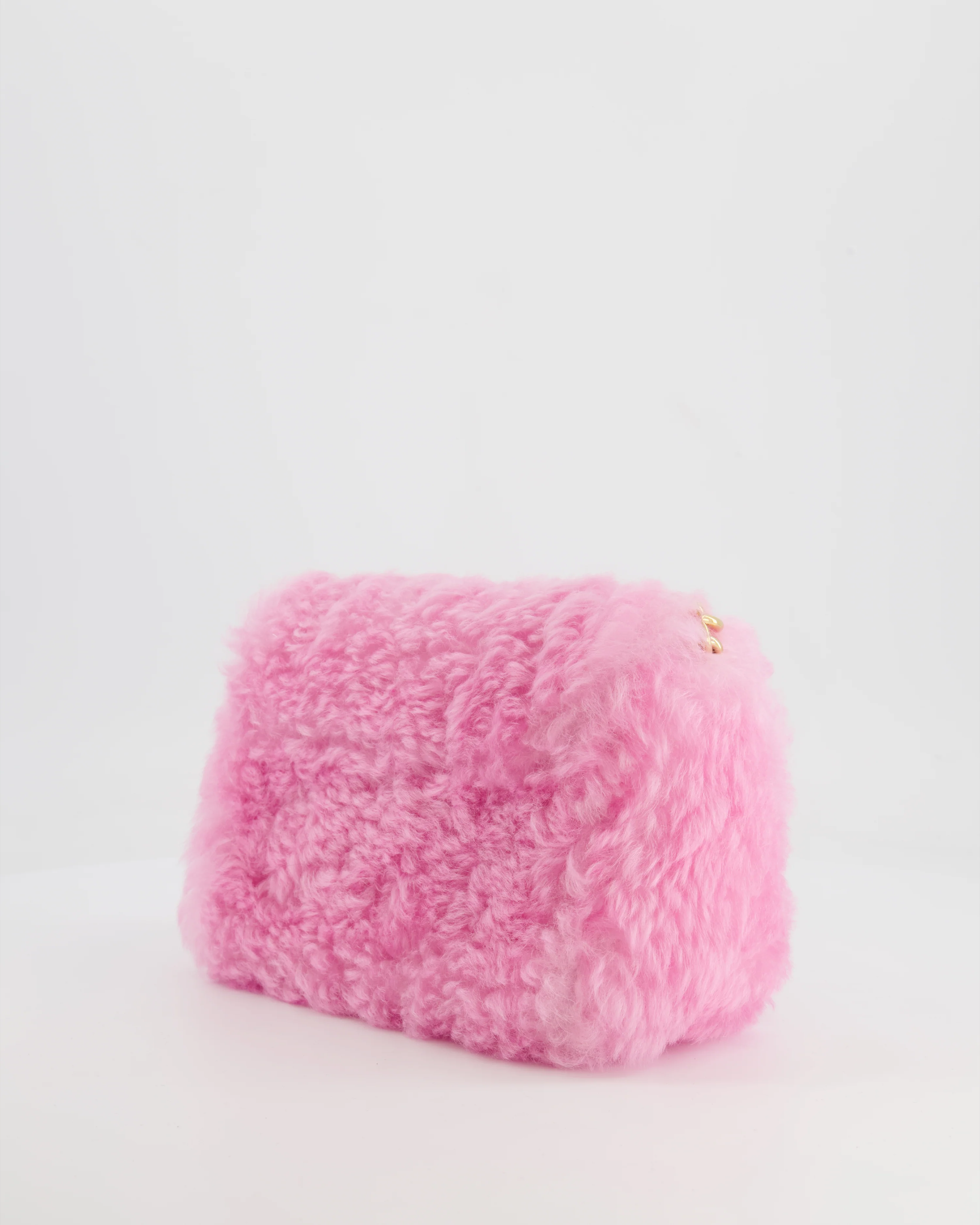 Louis Vuitton Candy Pink Shearling LV Twist PM Bag with Gold Hardware - Image 6