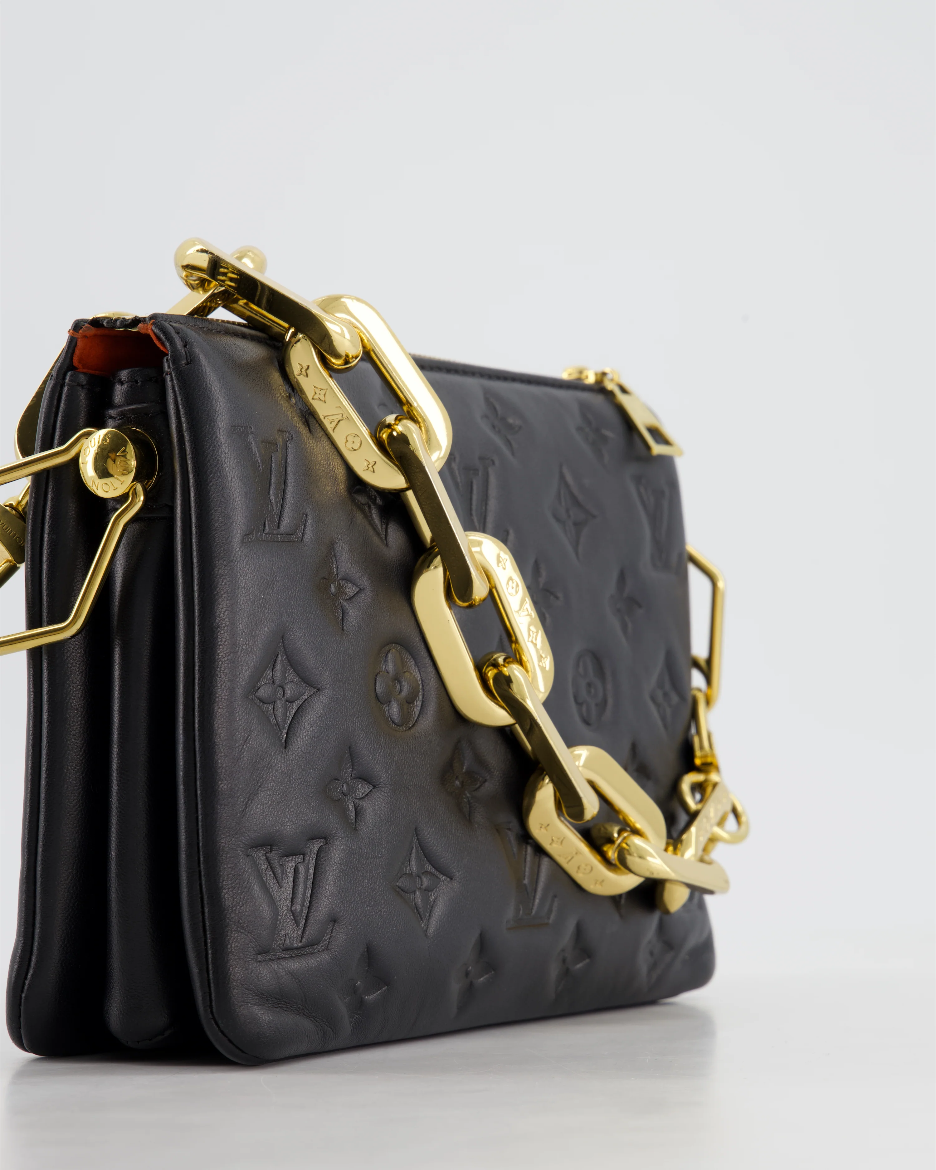 Louis Vuitton Coussin BB Bag in Black Monogram Embossed Calfskin Leather with Gold Chain Strap £2,940 - Image 11