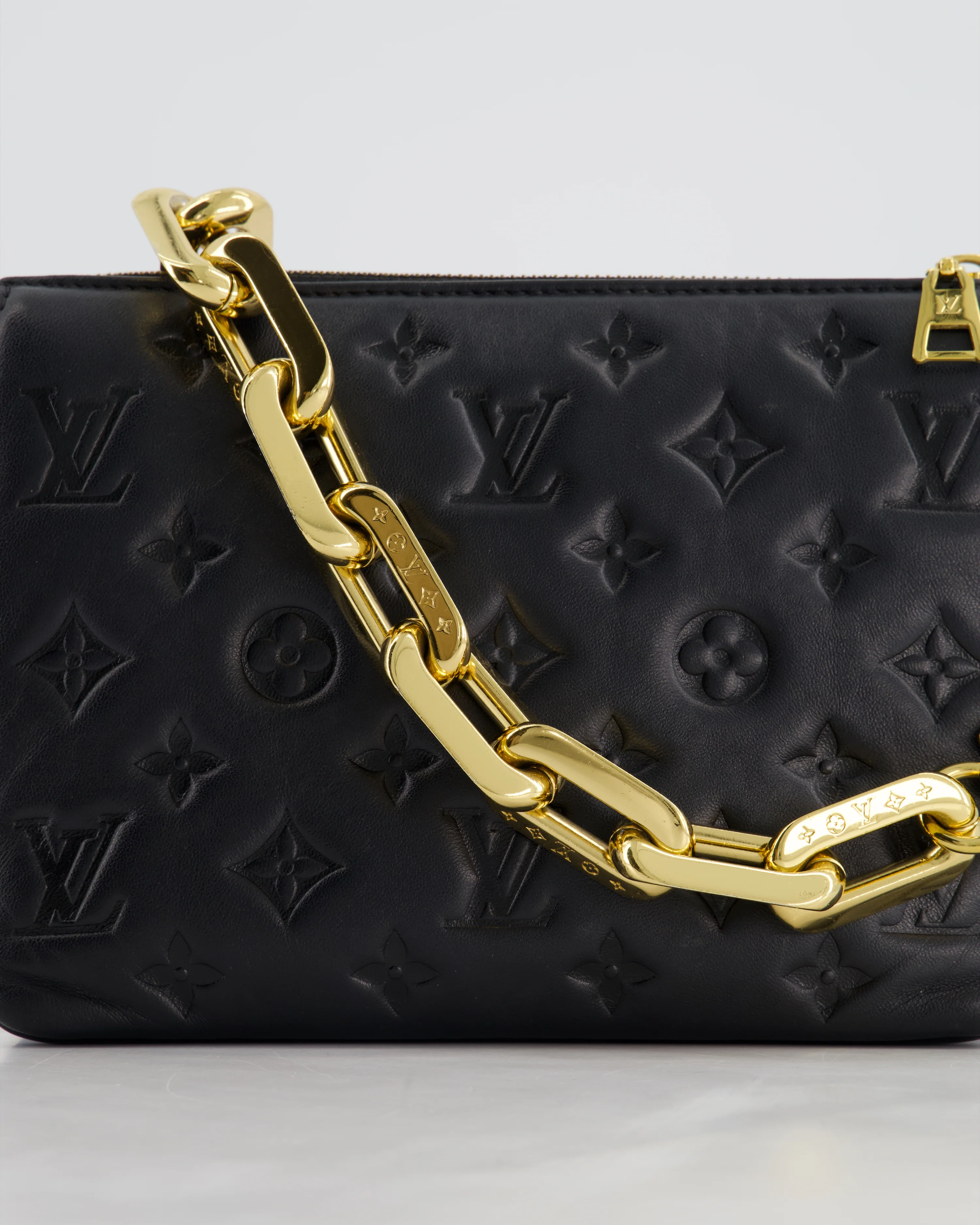 Louis Vuitton Coussin BB Bag in Black Monogram Embossed Calfskin Leather with Gold Chain Strap £2,940 - Image 15