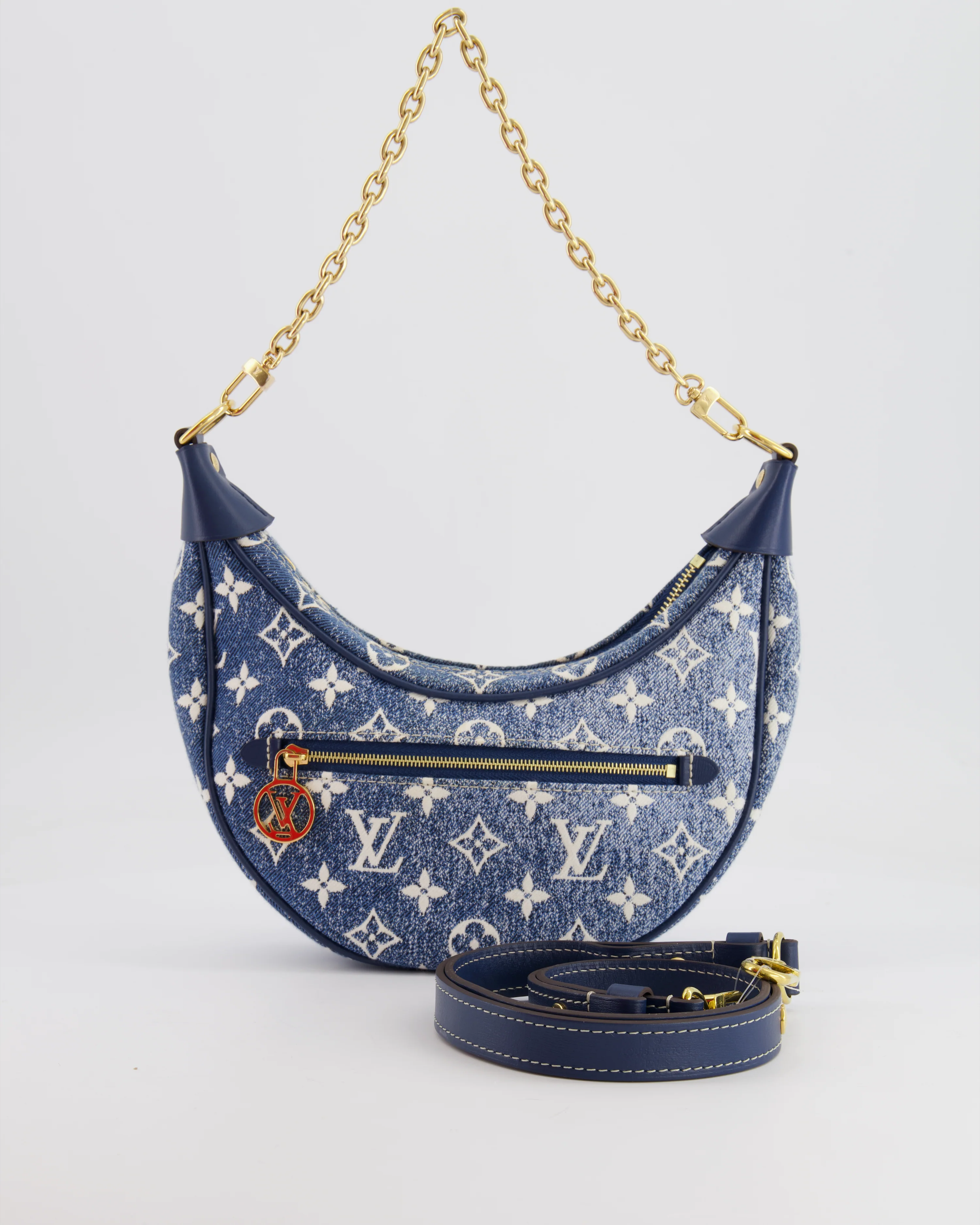 Louis Vuitton Navy Denim Monogram Loop Baguette Bag - Image 2