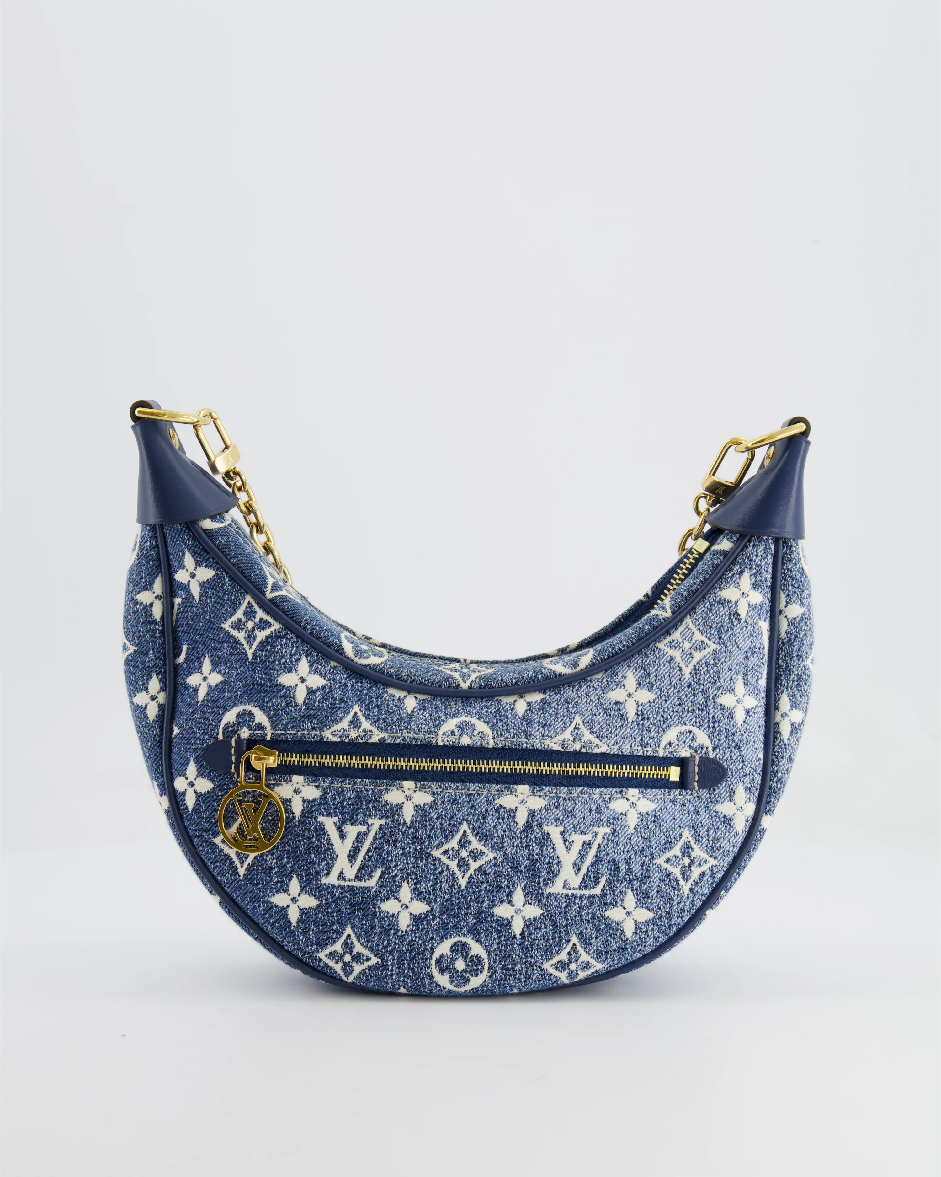Louis Vuitton Navy Denim Monogram Loop Baguette Bag - Image 6