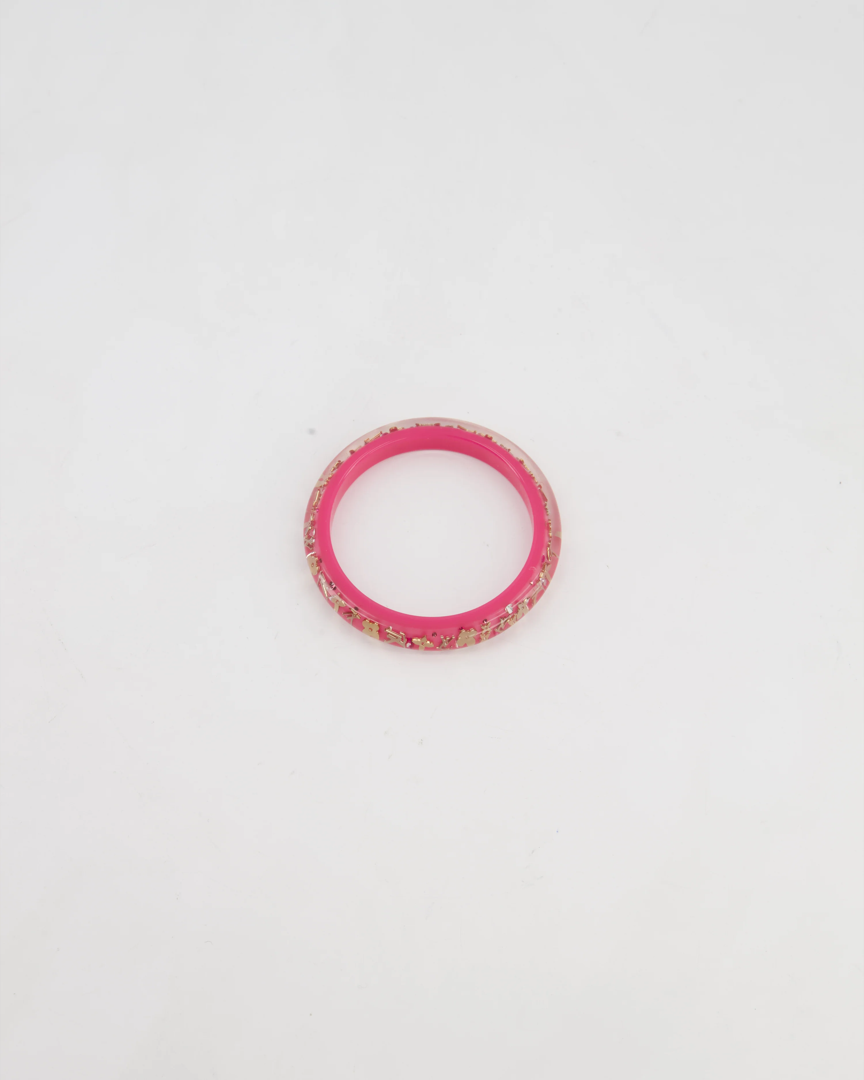 Louis Vuitton Fuchsia Pink Inclusion Bangle Bracelet with Logo Detail - Image 3