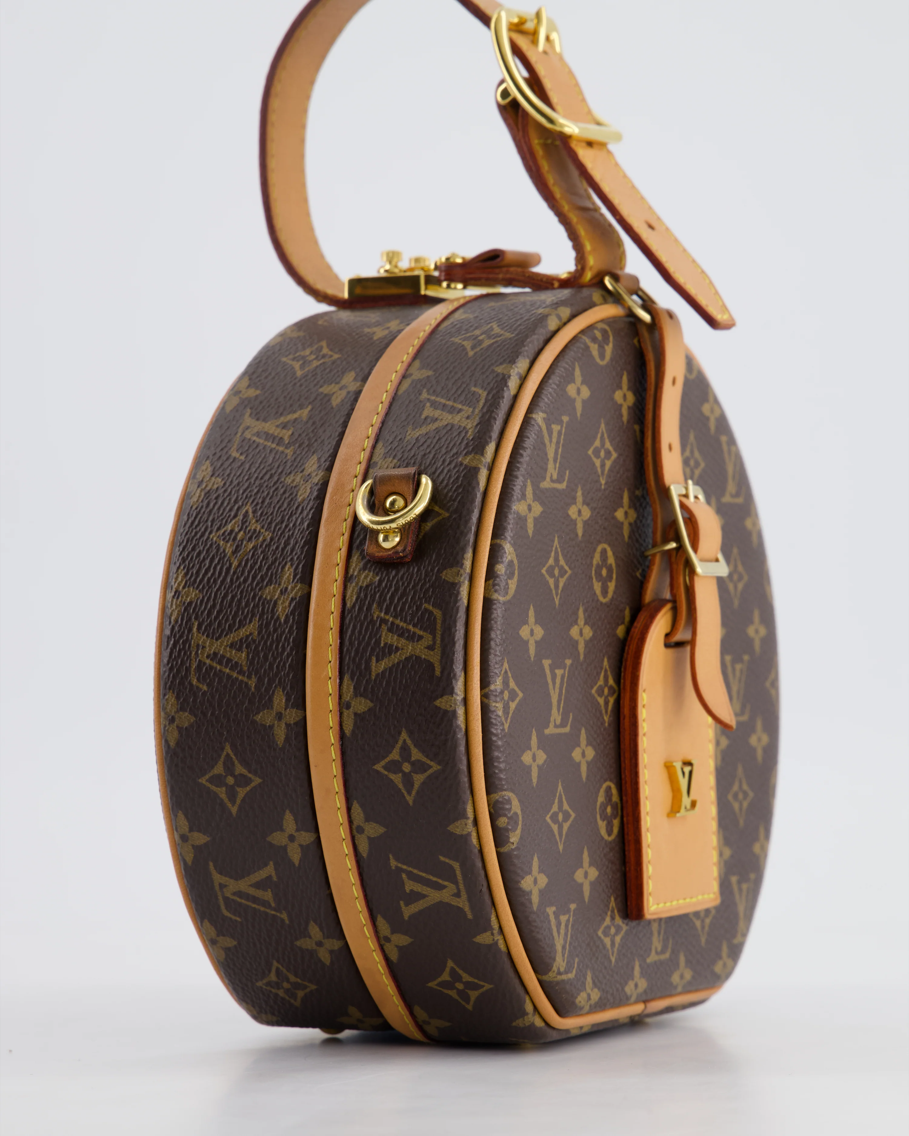 Louis Vuitton Monogram Canvas Petite Boite Chapeau Cross-Body Bag with Gold Hardware - Image 11
