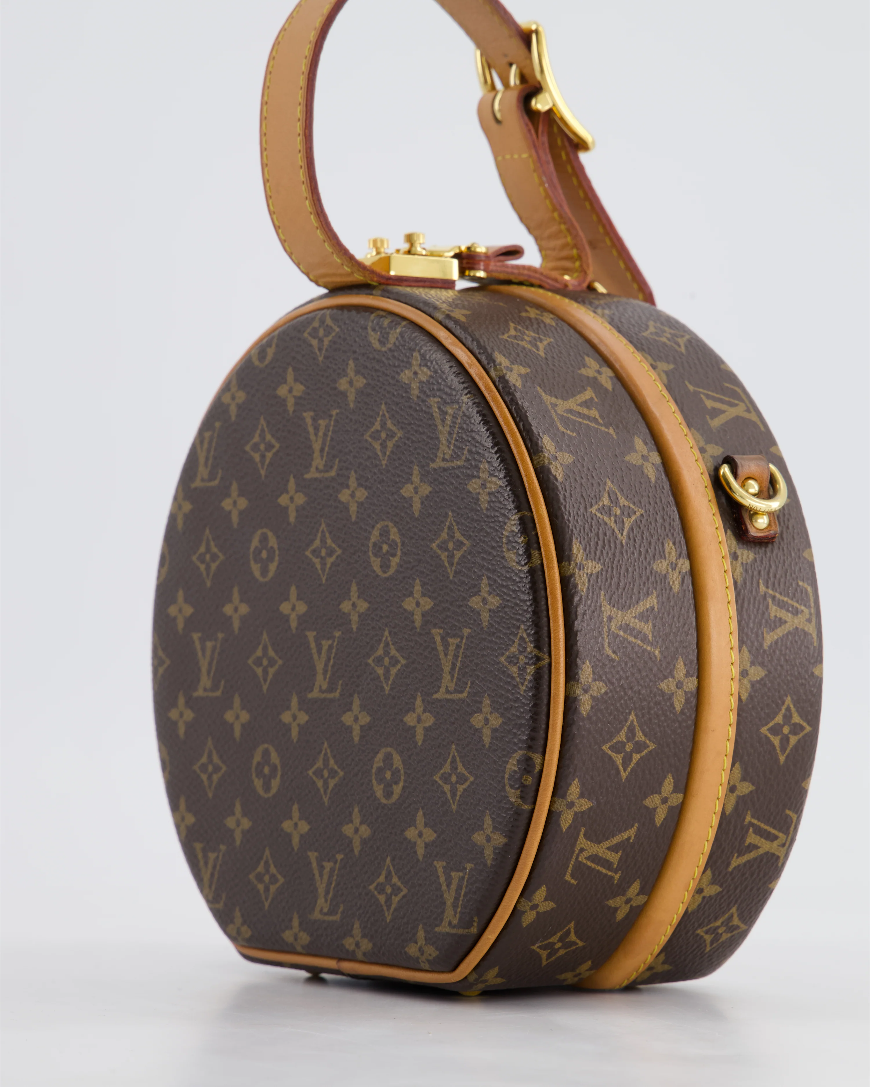 Louis Vuitton Monogram Canvas Petite Boite Chapeau Cross-Body Bag with Gold Hardware - Image 12