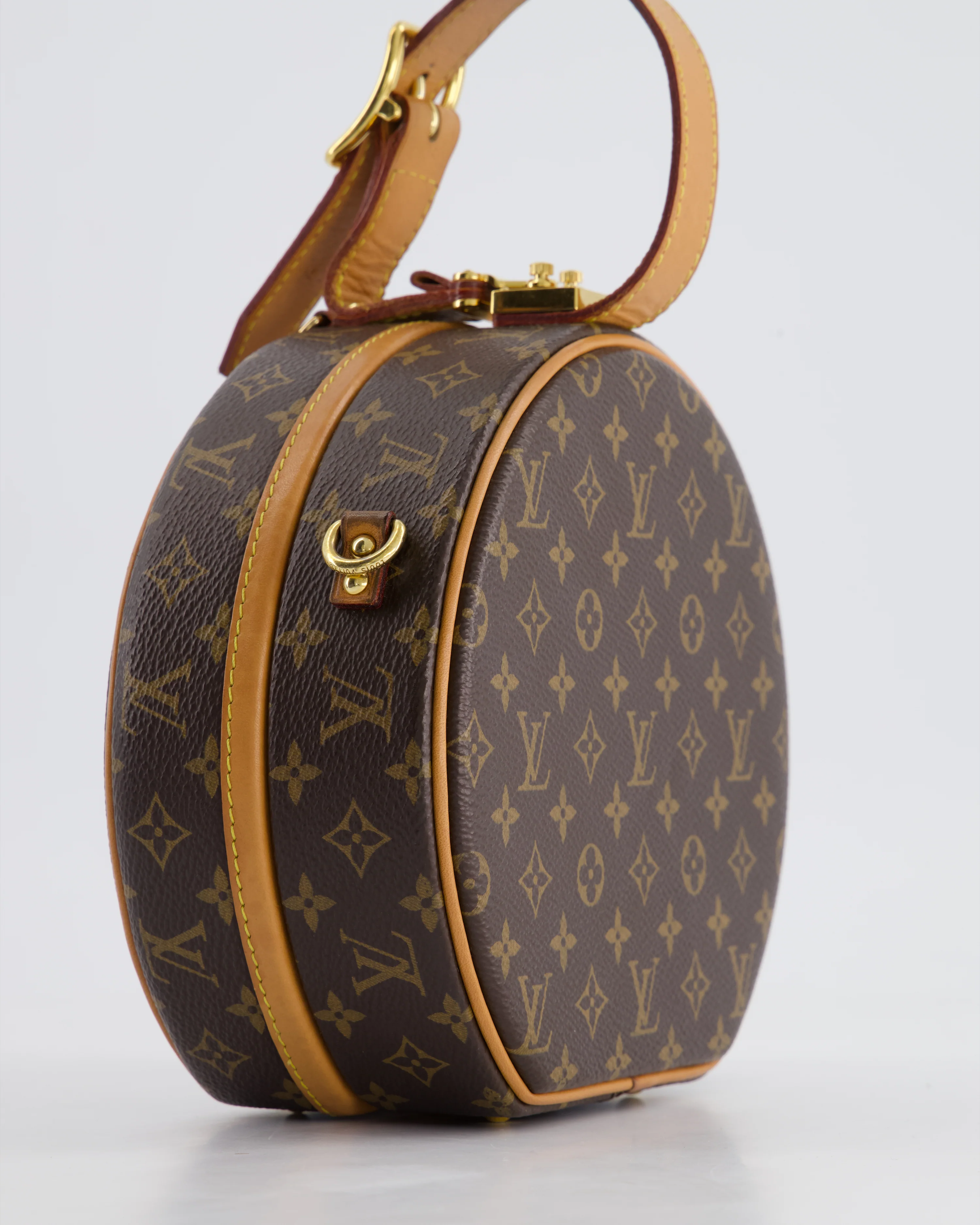 Louis Vuitton Monogram Canvas Petite Boite Chapeau Cross-Body Bag with Gold Hardware - Image 13