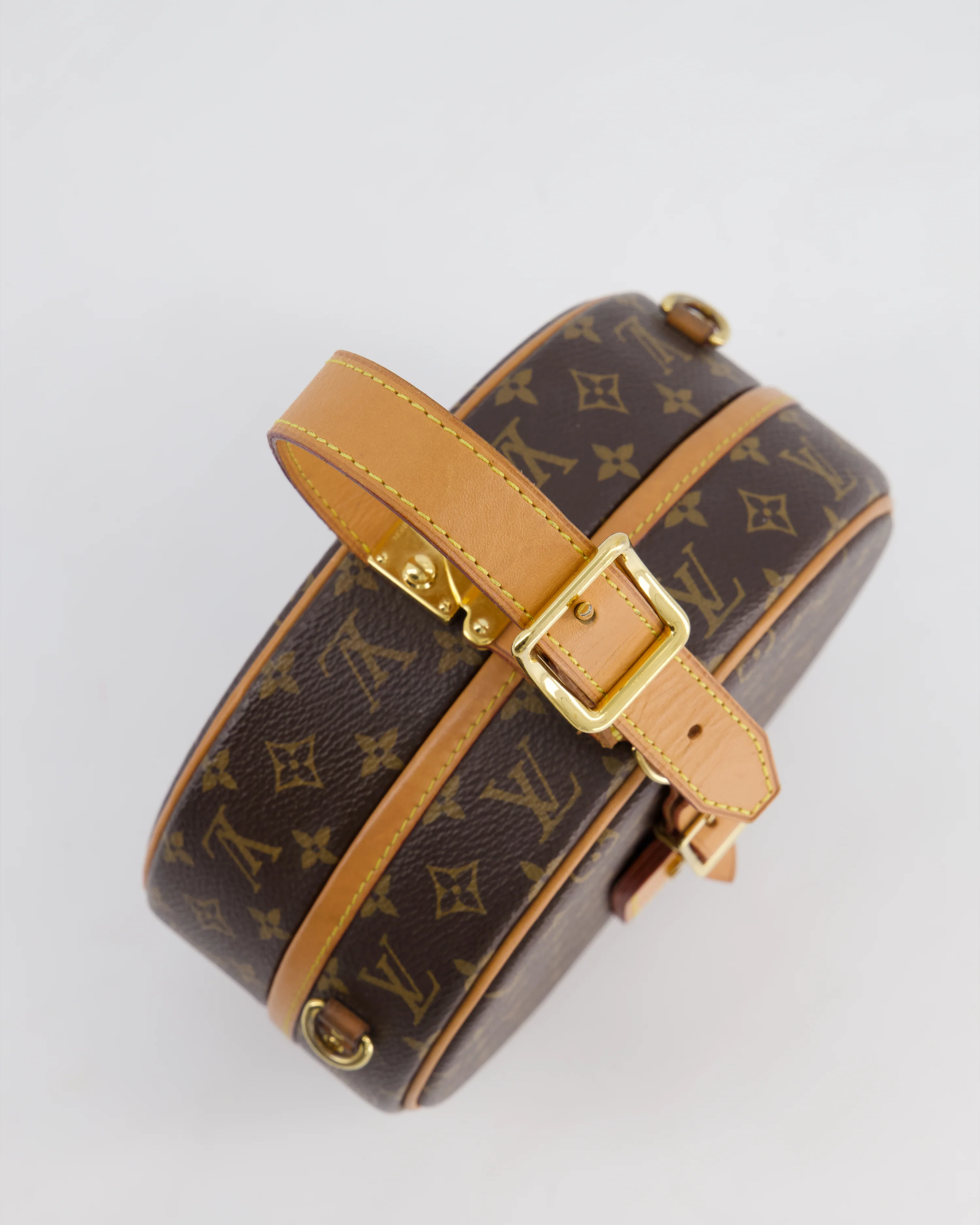 Louis Vuitton Monogram Canvas Petite Boite Chapeau Cross-Body Bag with Gold Hardware - Image 14