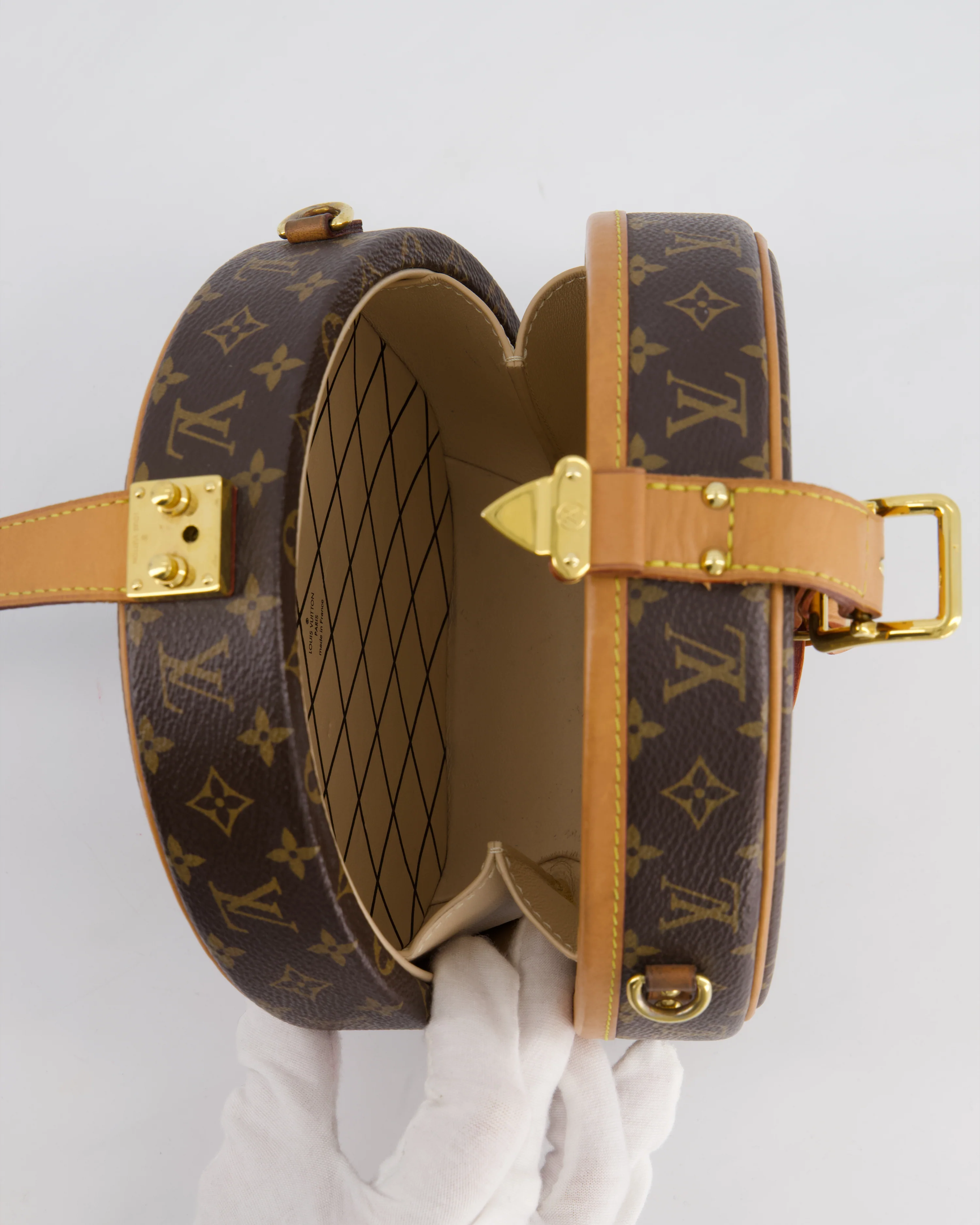 Louis Vuitton Monogram Canvas Petite Boite Chapeau Cross-Body Bag with Gold Hardware - Image 15