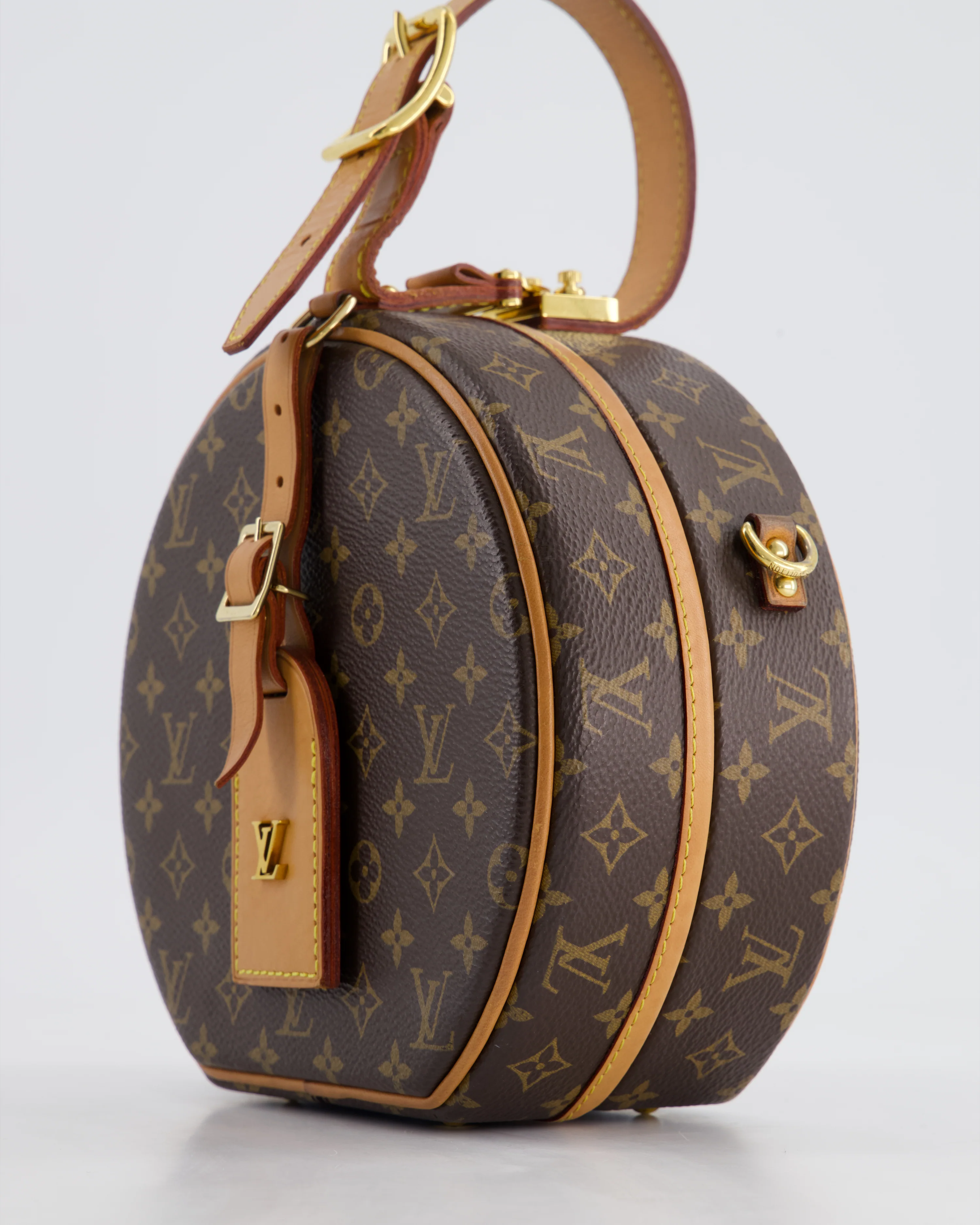 Louis Vuitton Monogram Canvas Petite Boite Chapeau Cross-Body Bag with Gold Hardware - Image 17