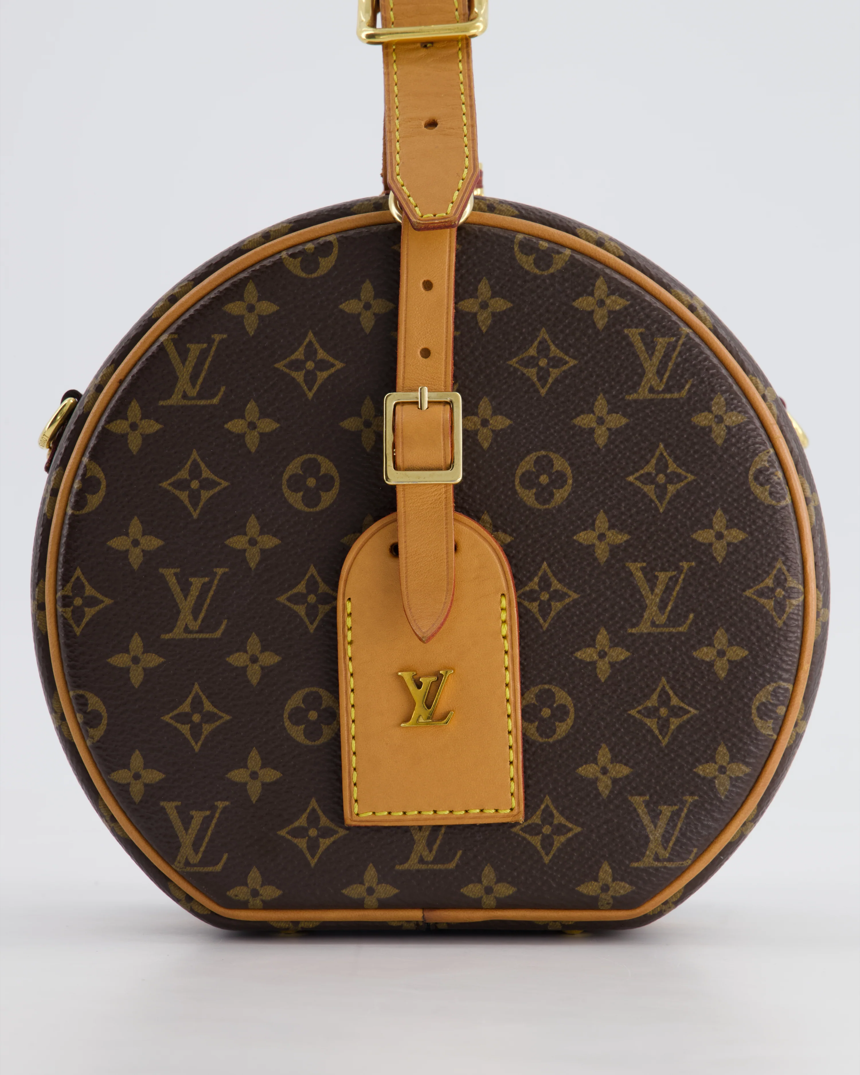 Louis Vuitton Monogram Canvas Petite Boite Chapeau Cross-Body Bag with Gold Hardware - Image 18
