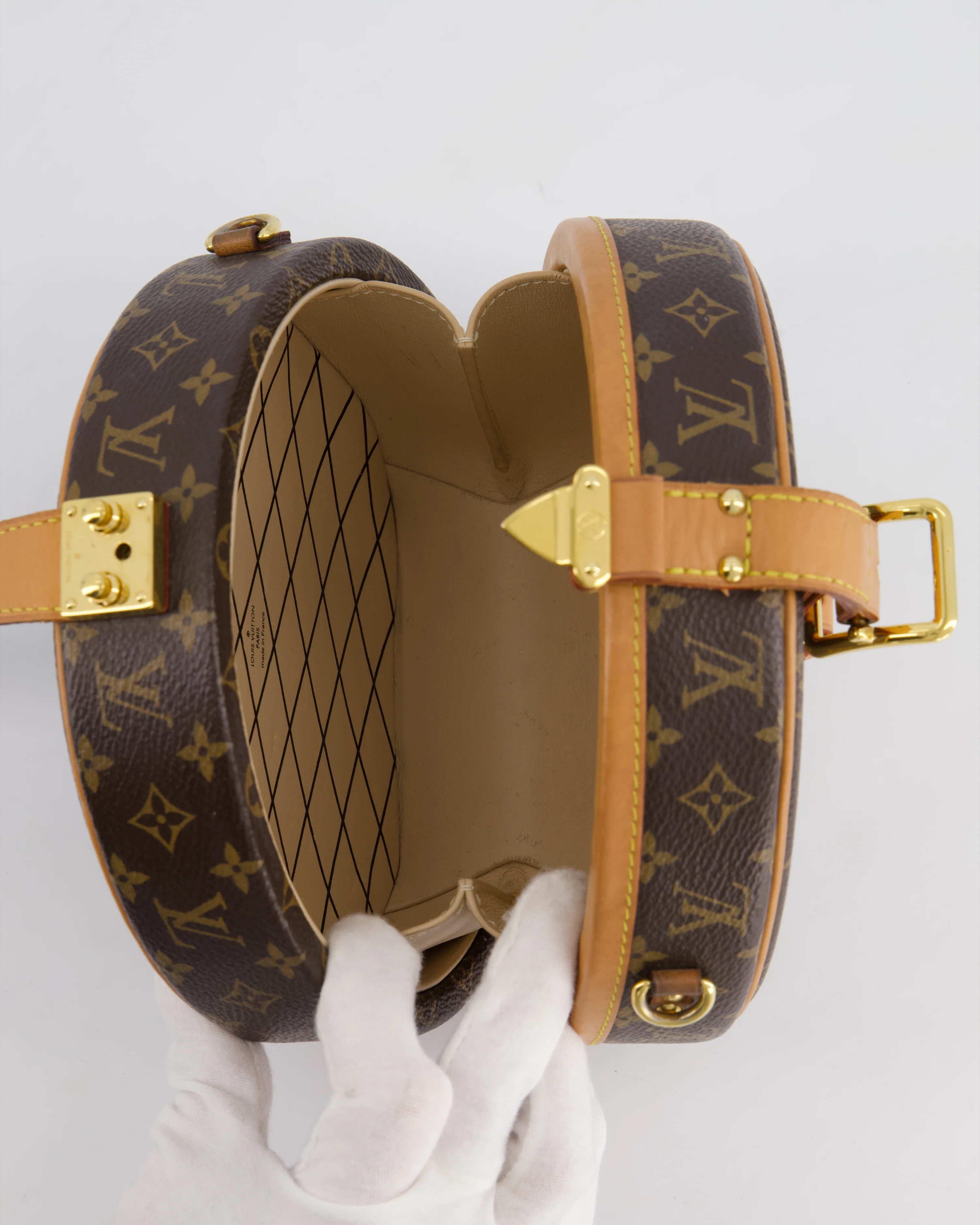 Louis Vuitton Monogram Canvas Petite Boite Chapeau Cross-Body Bag with Gold Hardware - Image 22