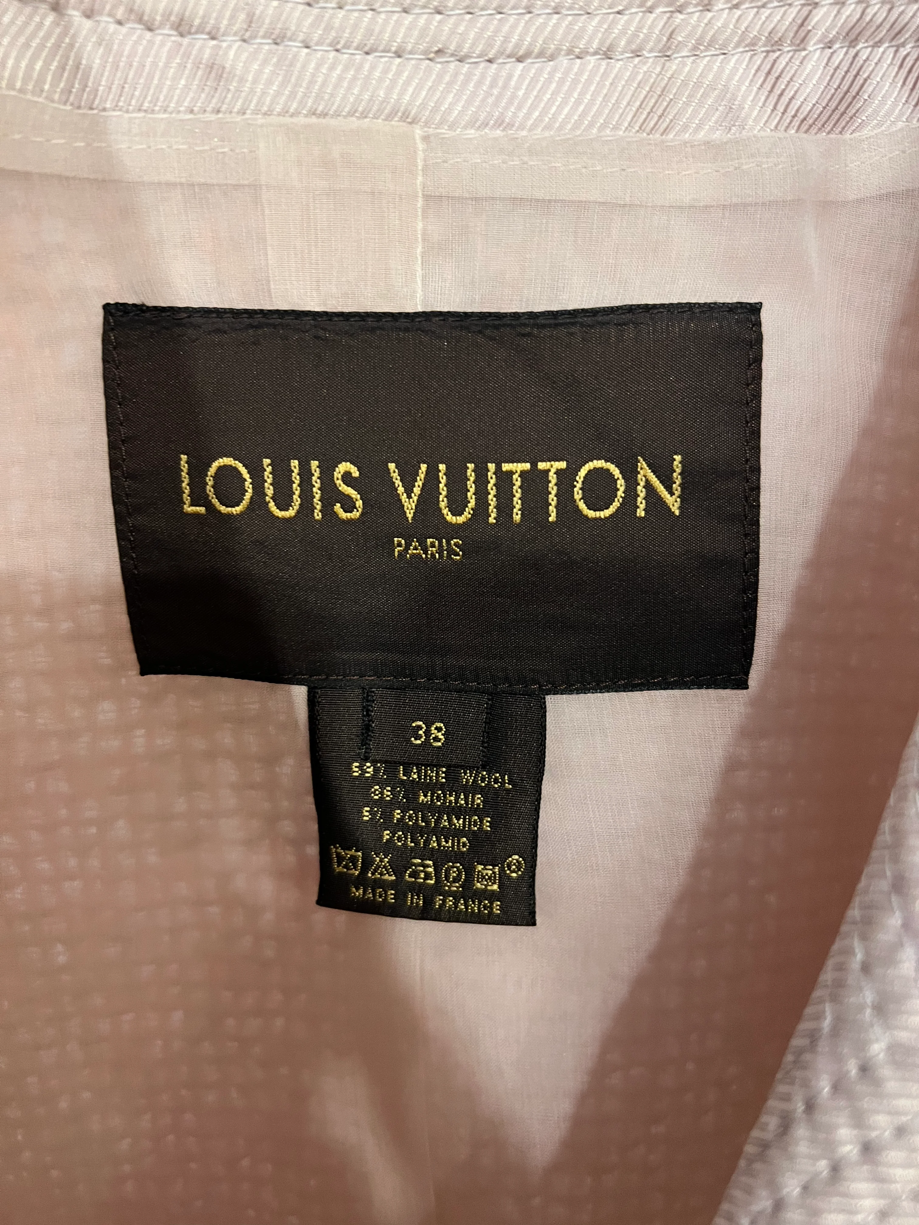 Louis Vuitton Pink Wool Tweed Jacket with Gold Detailing Size FR 38 (UK 10) - Image 9