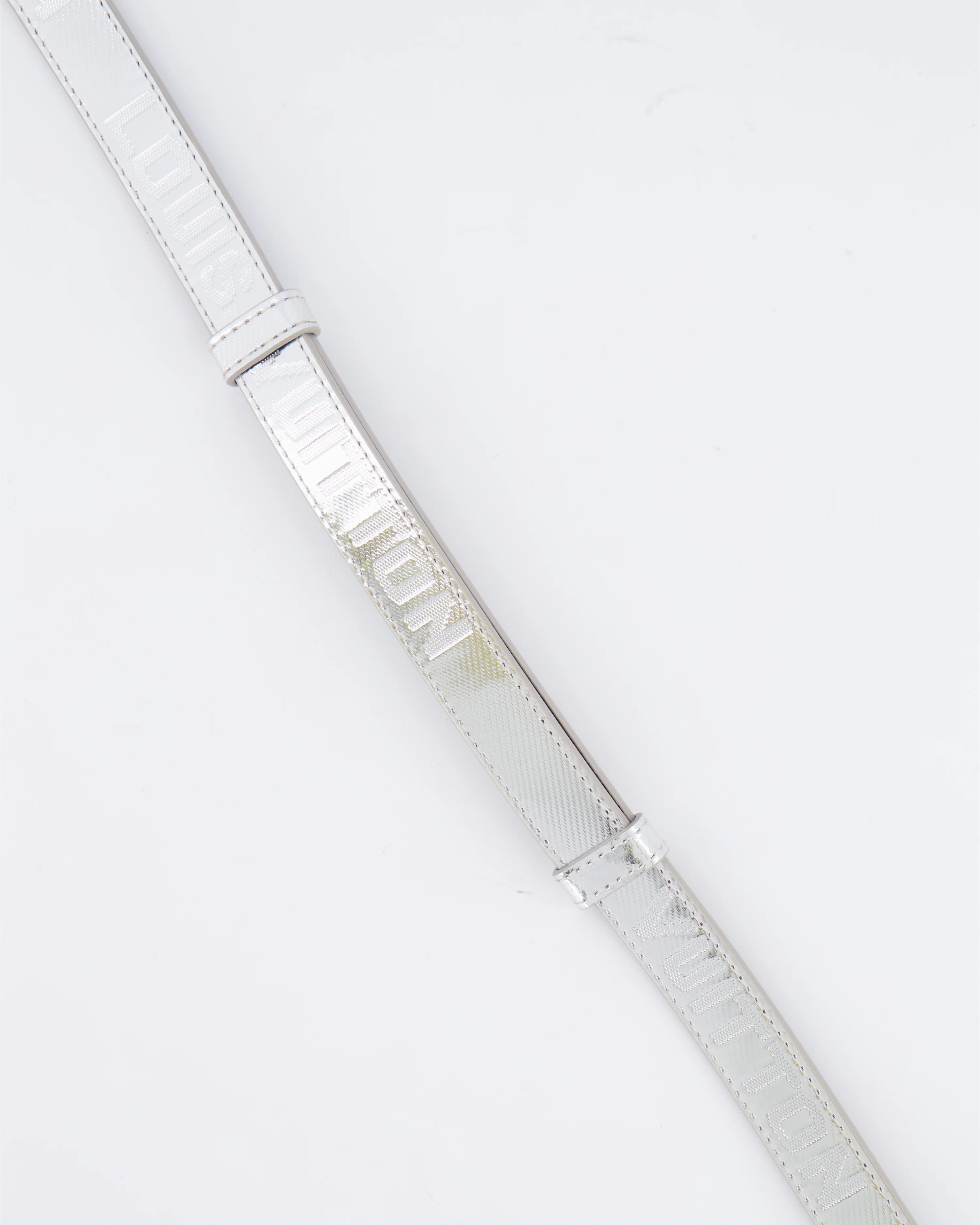 Louis Vuitton Silver Metallic Logo Belt Size 90cm - Image 6