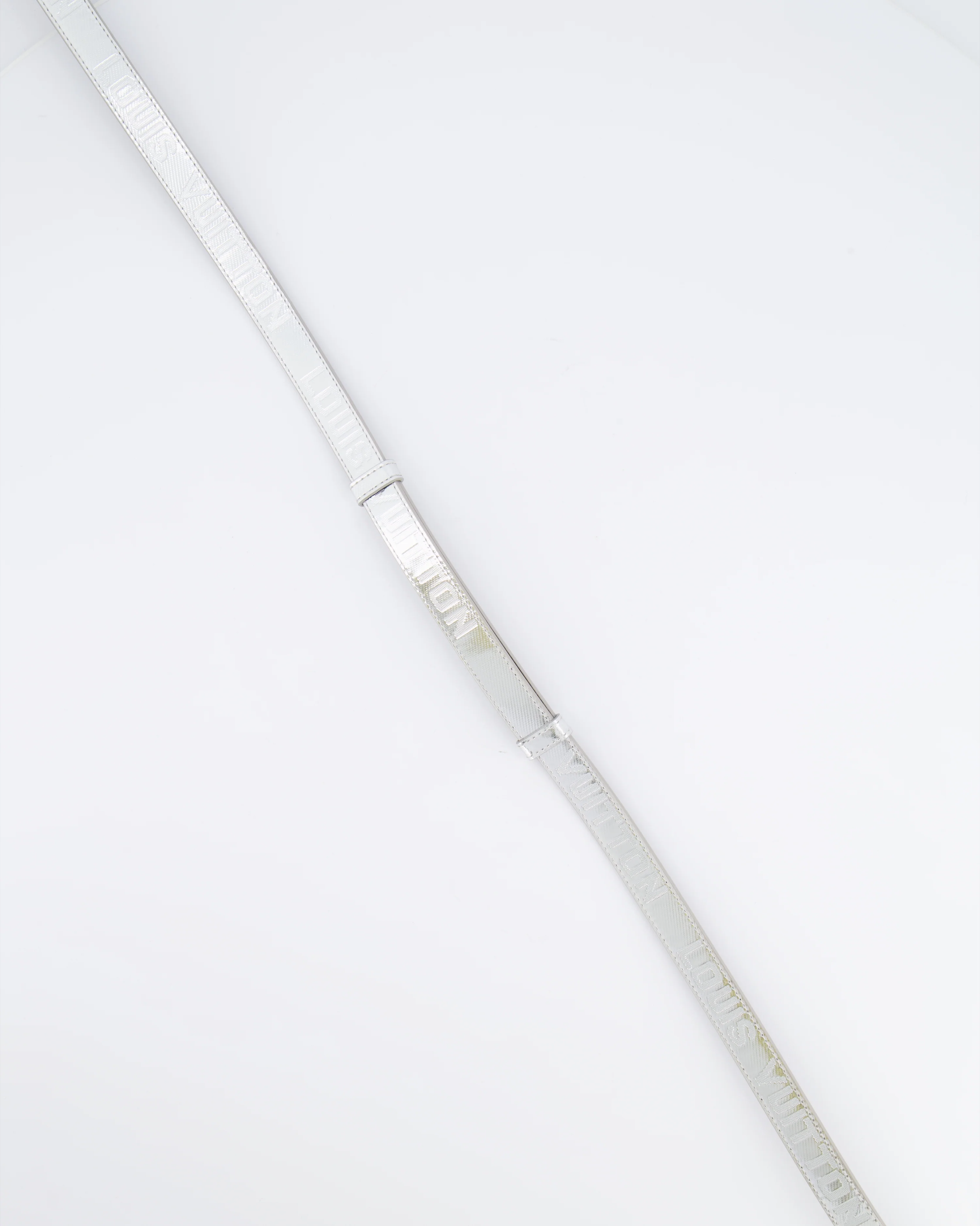 Louis Vuitton Silver Metallic Logo Belt Size 90cm - Image 7