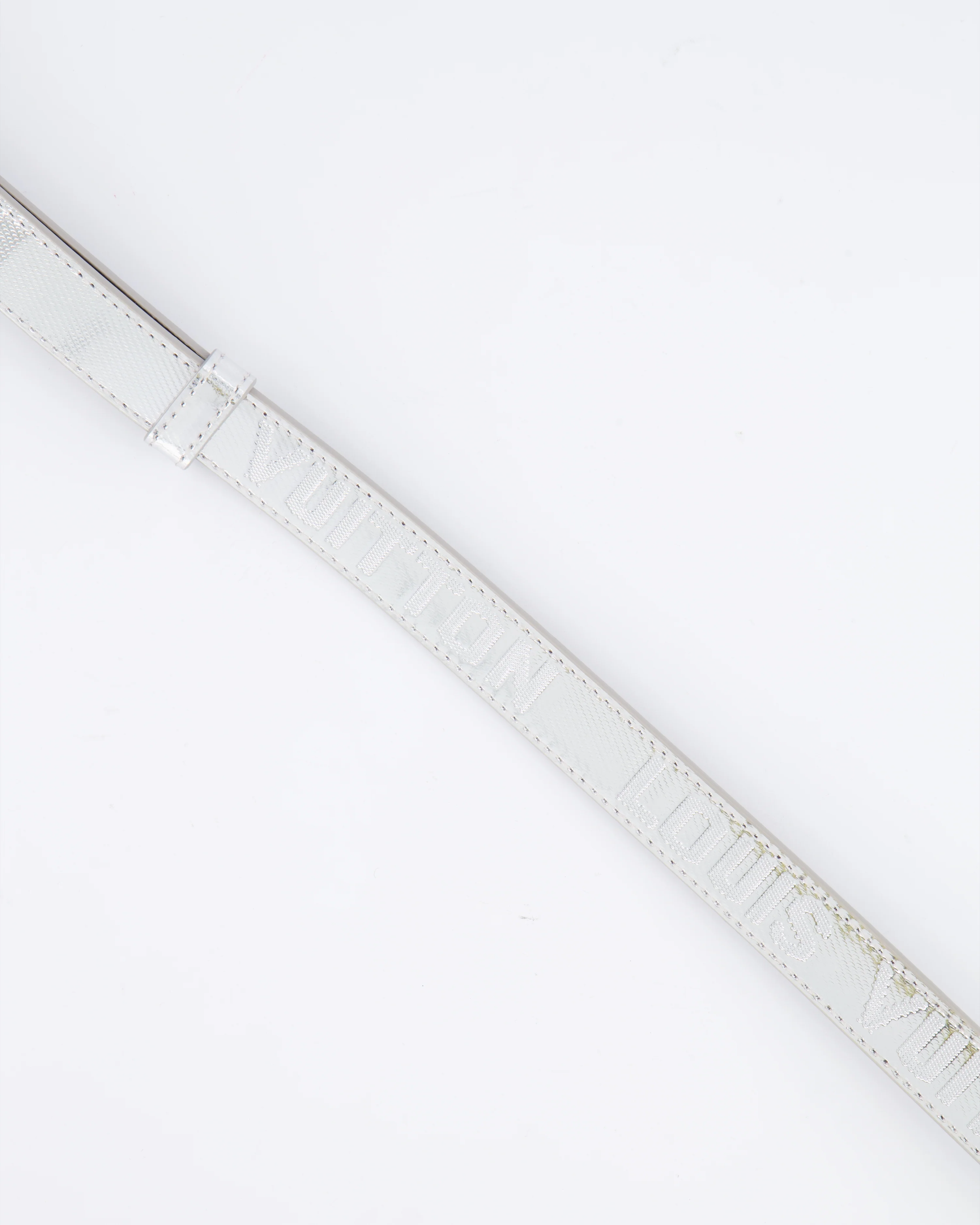 Louis Vuitton Silver Metallic Logo Belt Size 90cm - Image 8