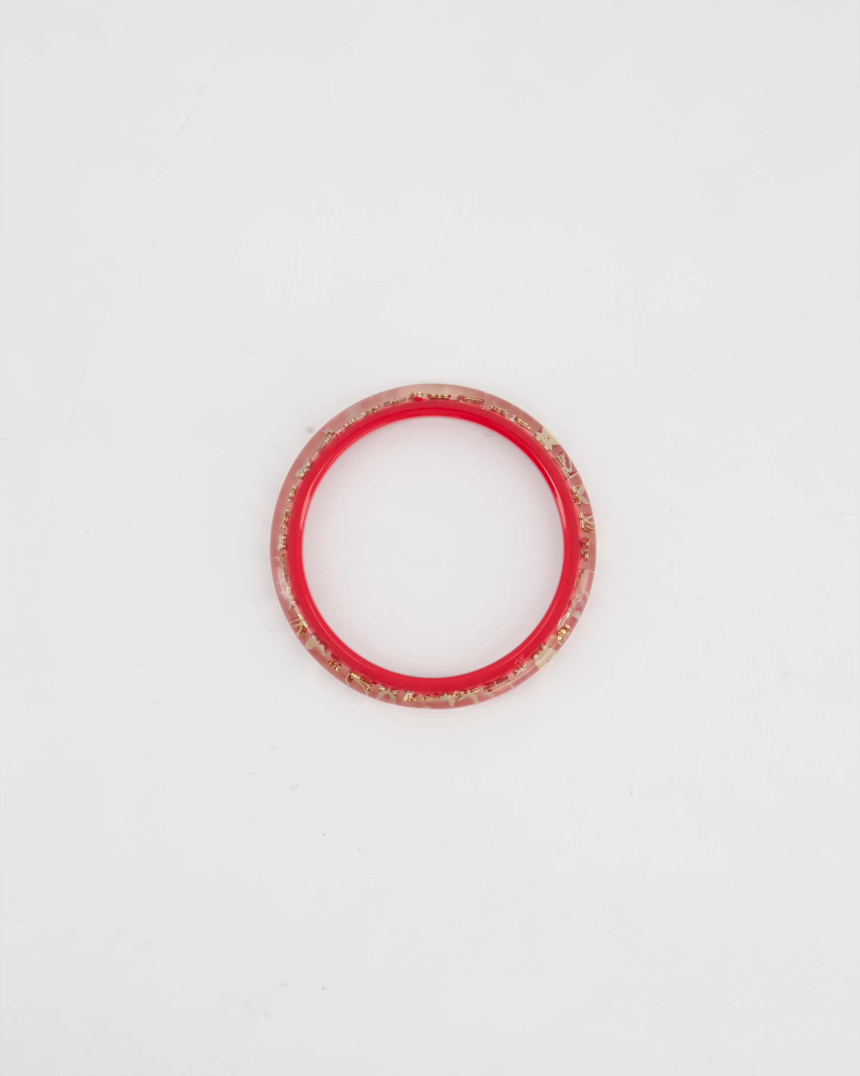Louis Vuitton Strawberry Red Inclusion Bangle Bracelet with Logo Detail - Image 6