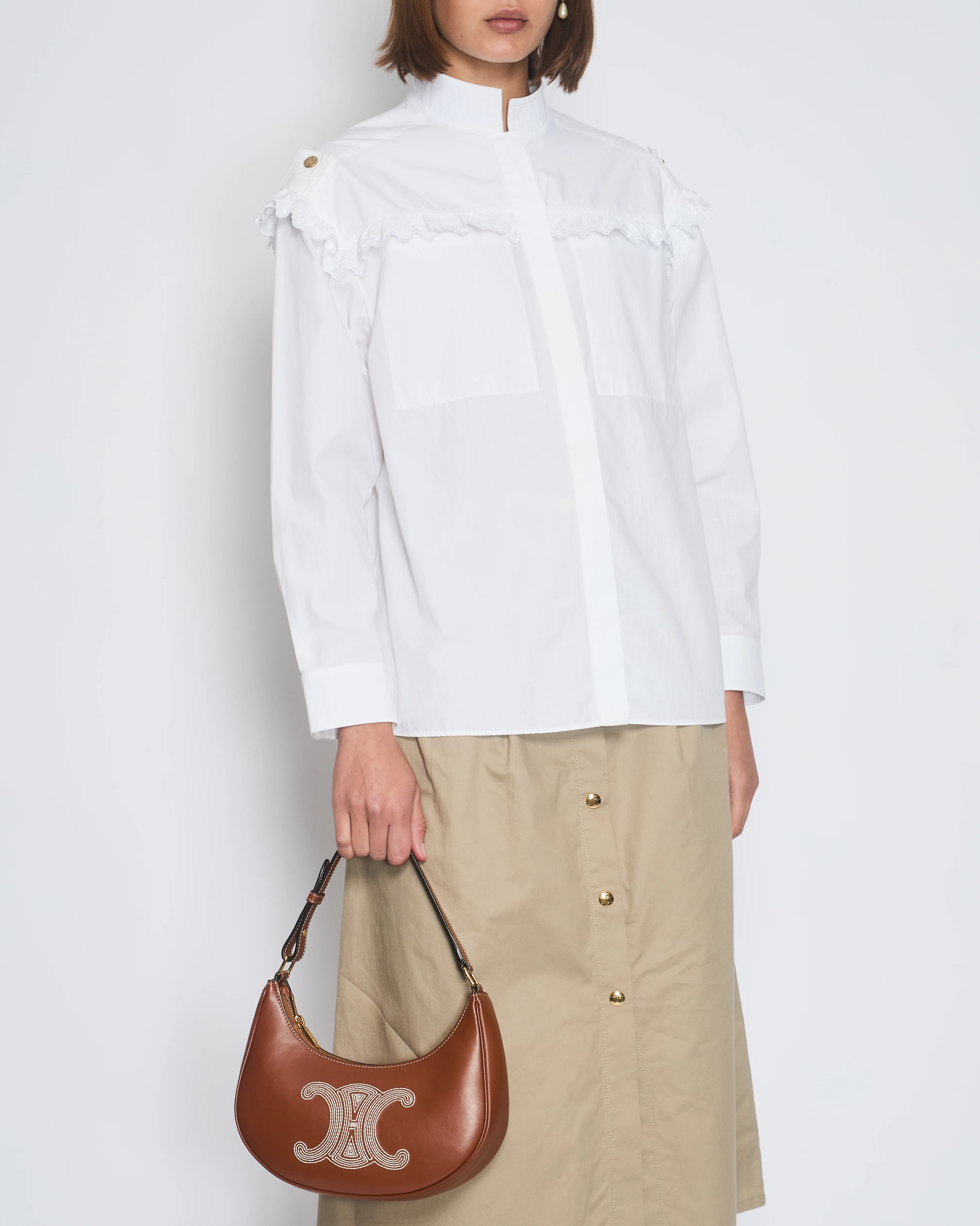 Louis Vuitton White Shirt with Gold Buttons Details Size 34 (UK 6) - Image 5