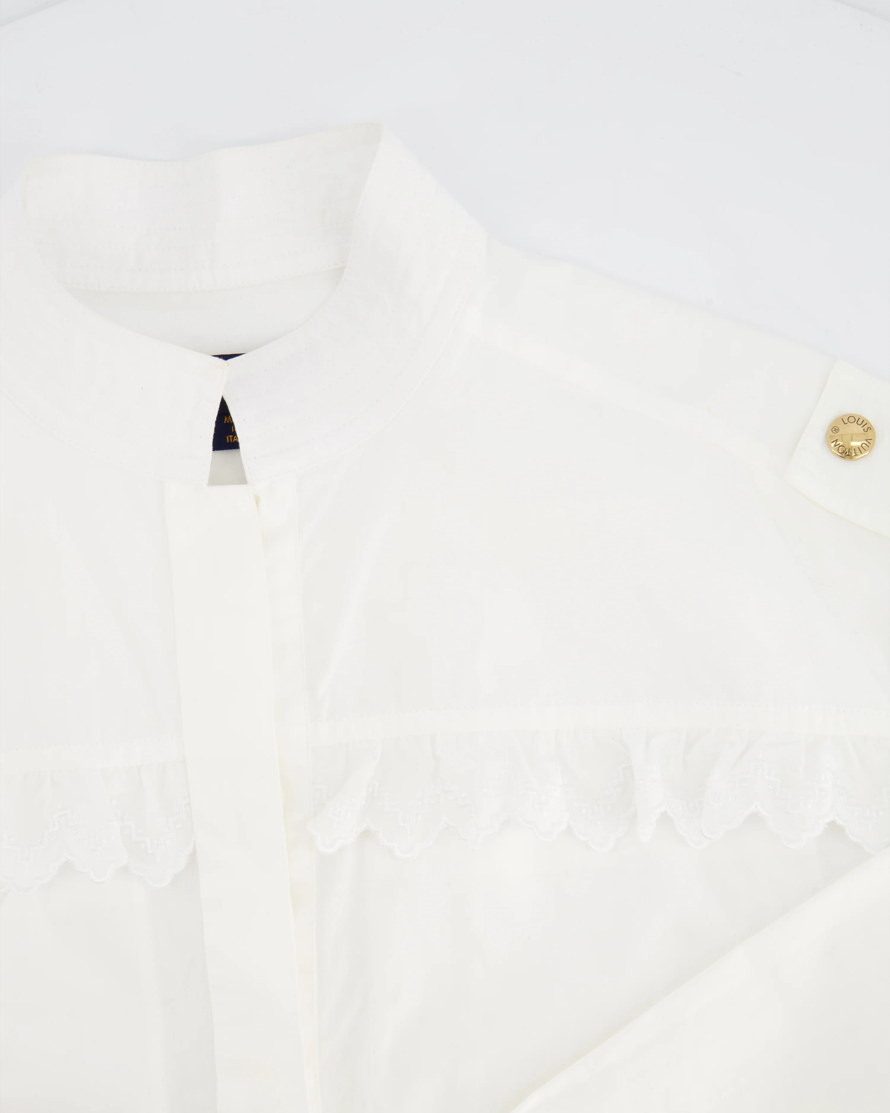 Louis Vuitton White Shirt with Gold Buttons Details Size 34 (UK 6) - Image 8