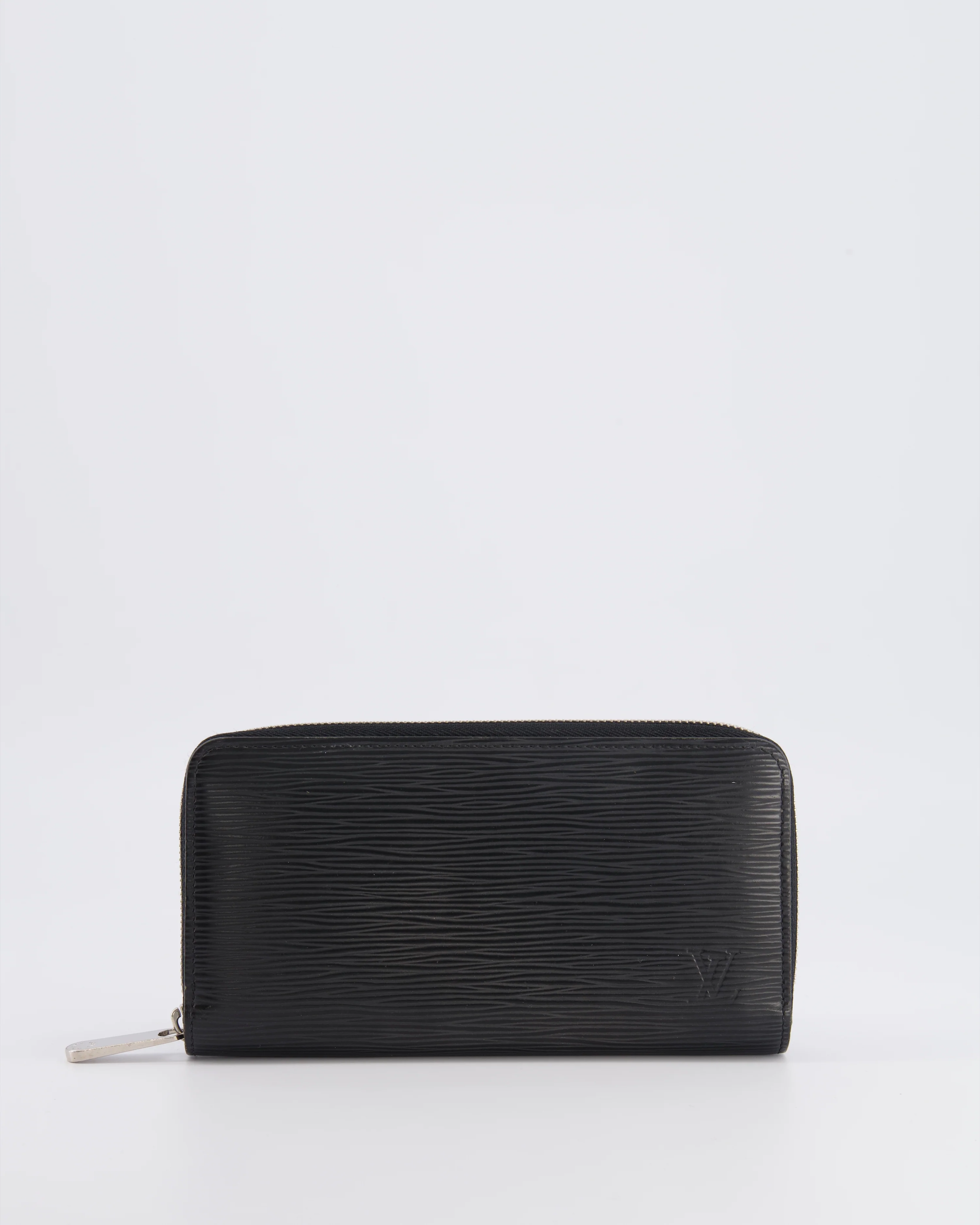 Louis Vuitton Zippy Wallet in Black Epi Leather with Silver Hardware and LV Logo Detail RRP £650