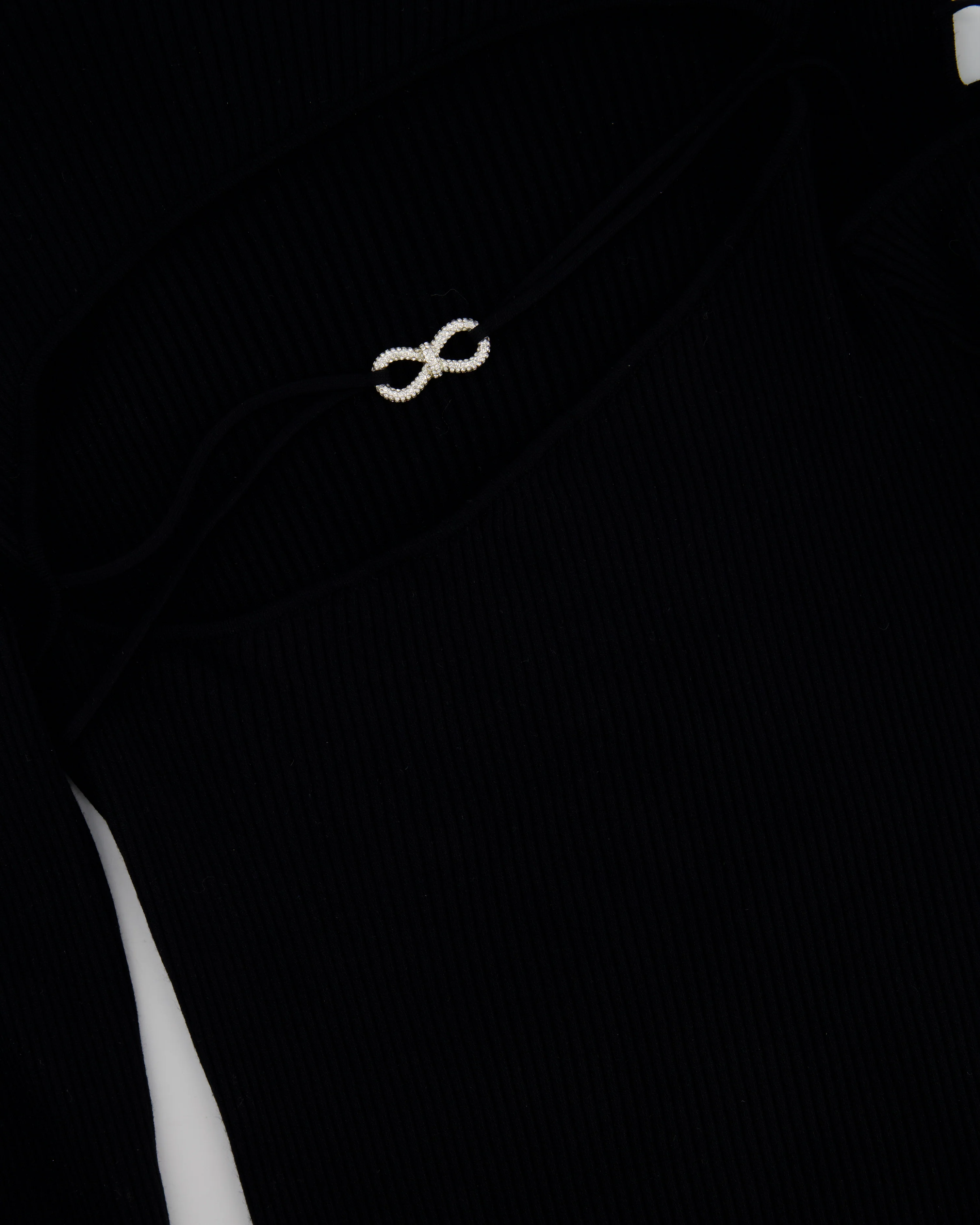 Mach and Mach Black Full Sleeve Chest Cut Out Bow Detail Short Dress Size (UK 12) - Image 6
