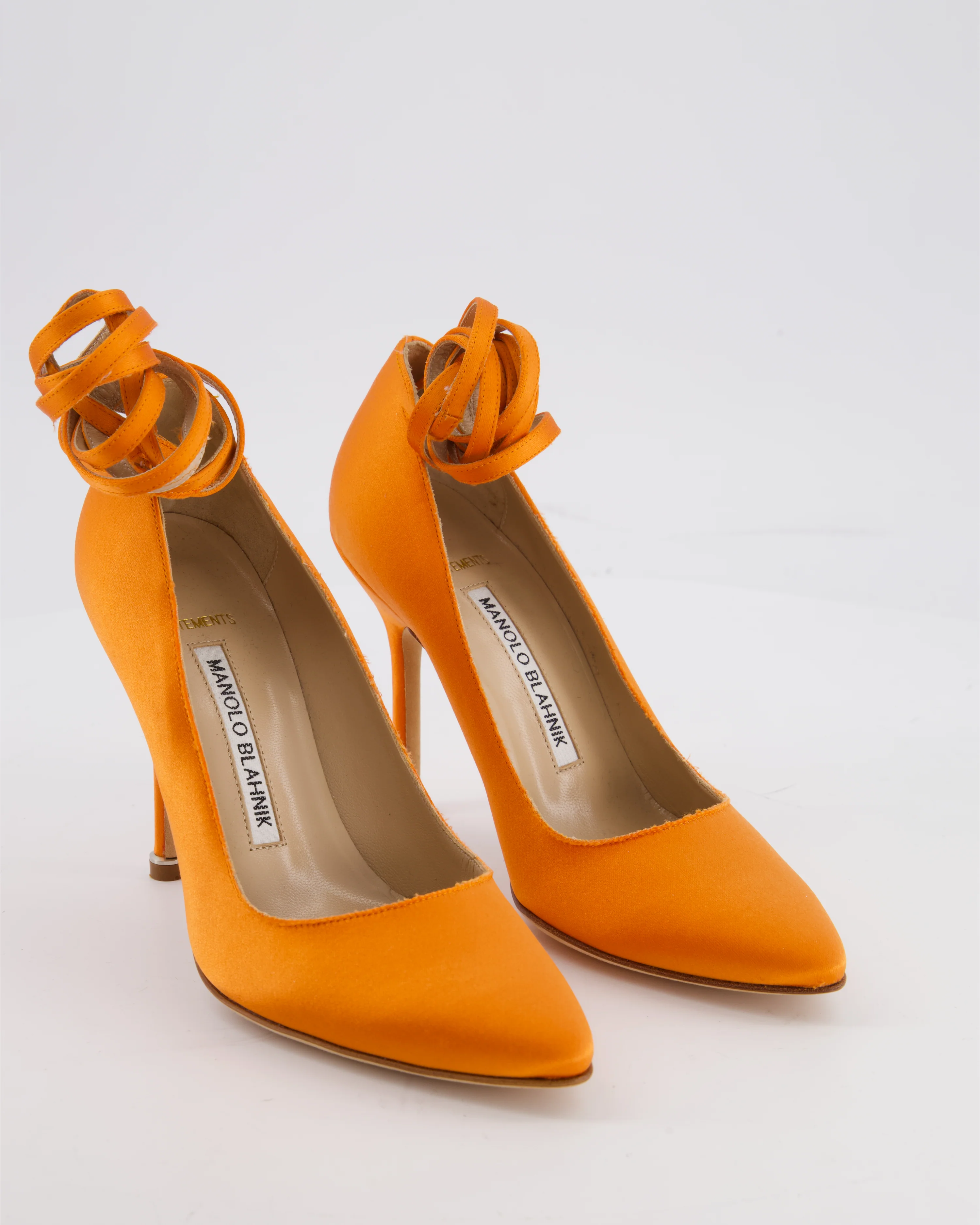 Manolo Blahnik x Vetements Orange Satin BB Heel 90 Size EU 35 - Image 2