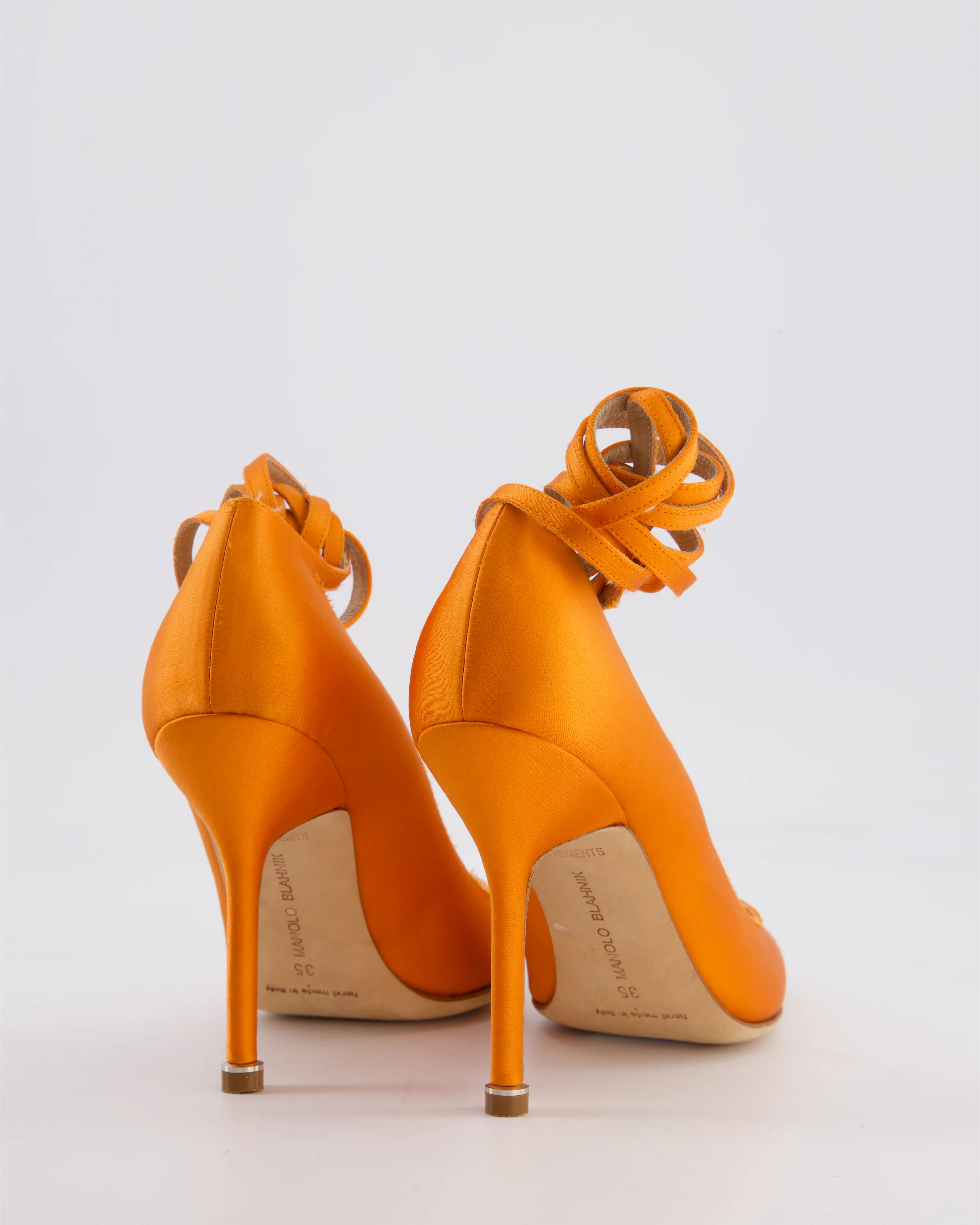 Manolo Blahnik x Vetements Orange Satin BB Heel 90 Size EU 35 - Image 4