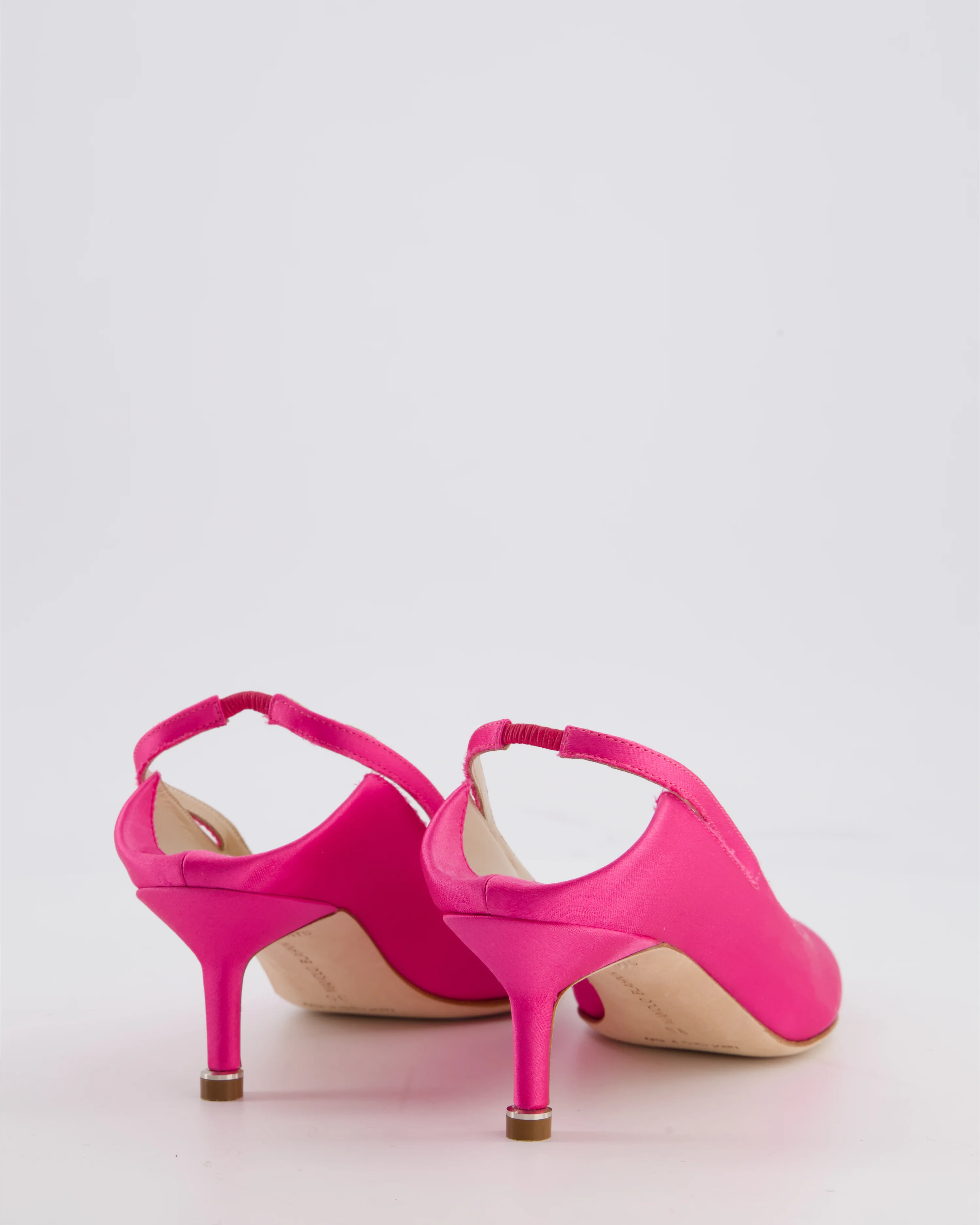 Manolo Blahnik x Vetements Pink Satin Pointed Toe Slingback Heel Size EU 35 - Image 4
