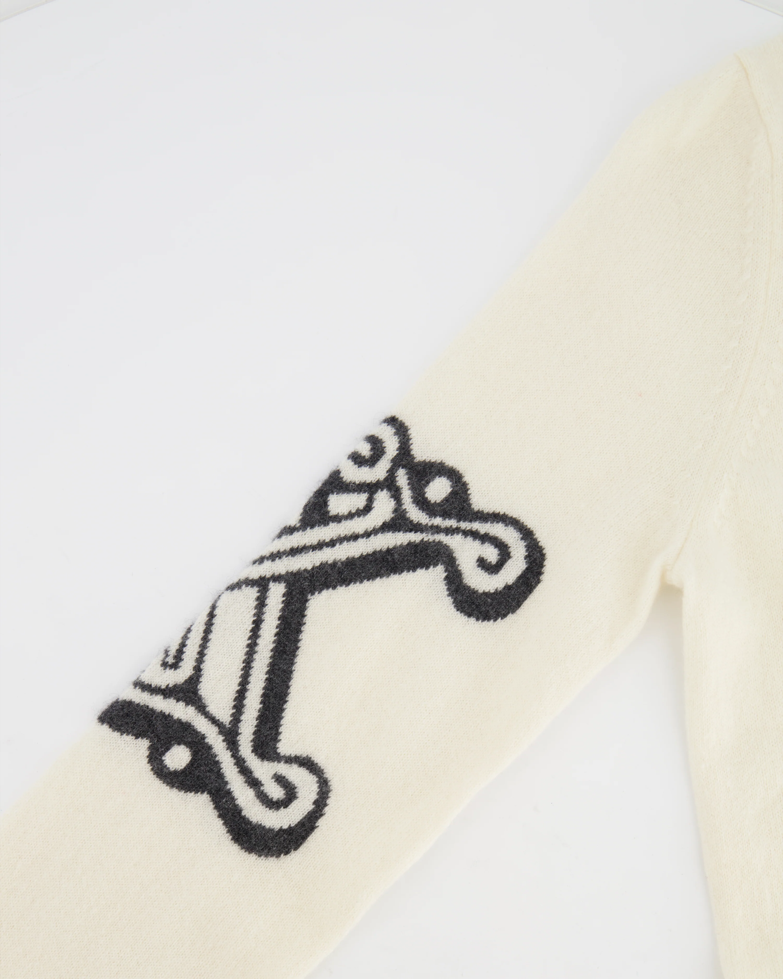 Max Mara Cream Cashmere Jumper with Grey Logo Detail Size S (UK 8) - Image 5