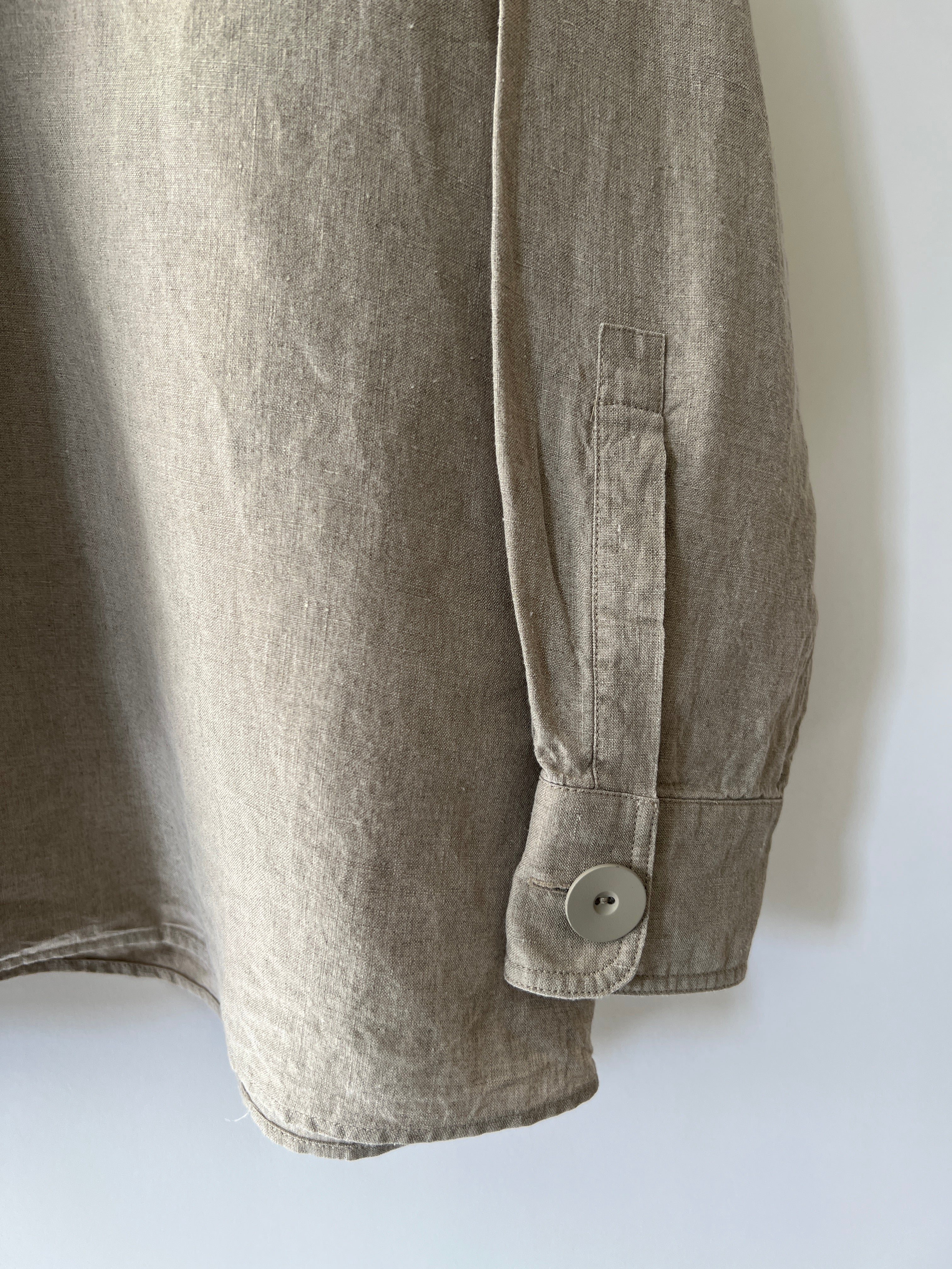 Max Mara Beige Linen Safari Shirt with Pocket Detail Size IT 40 (UK 8) - Image 9