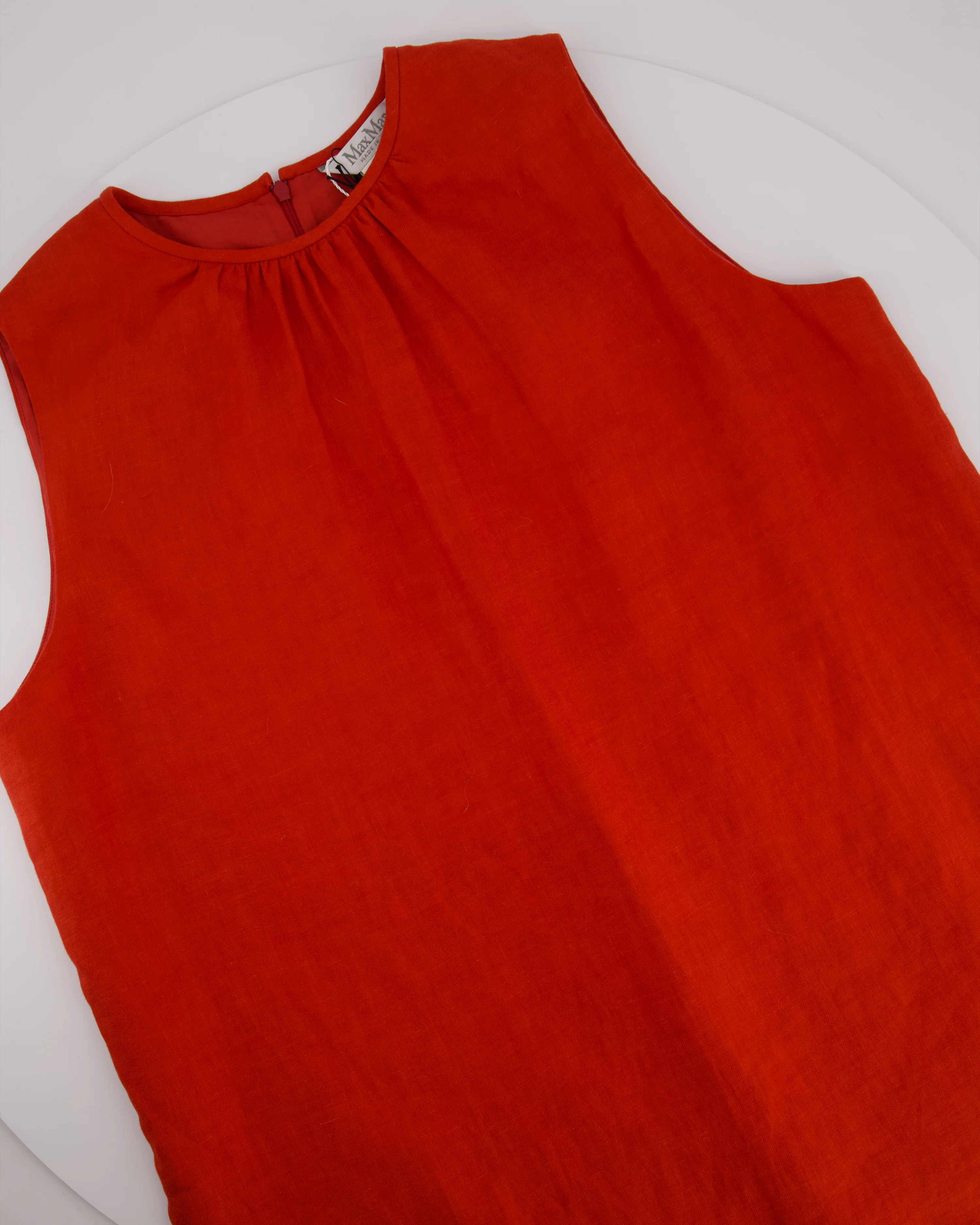 Max Mara Red Linen Sleeveless Top and Trouser Set with Fringing Size IT 48 (UK 16) - Image 10