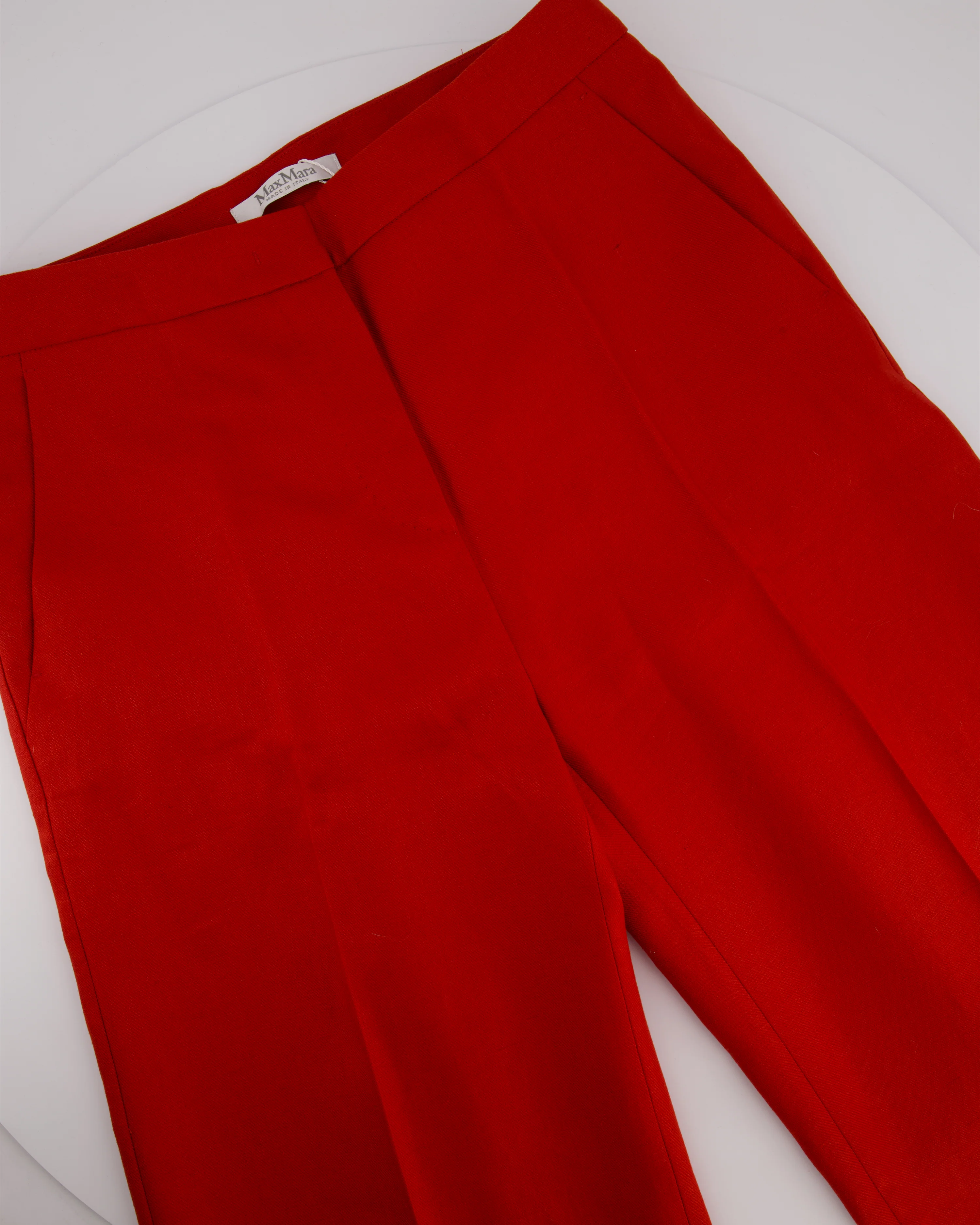 Max Mara Red Linen Sleeveless Top and Trouser Set with Fringing Size IT 48 (UK 16) - Image 12