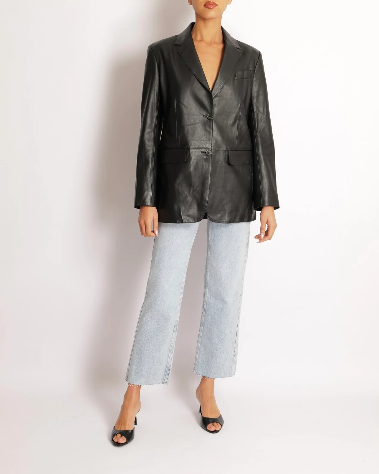 Max Mara Weekend Black Lambskin Leather Blaze Jacket Size IT 40 (UK 8) - Image 3