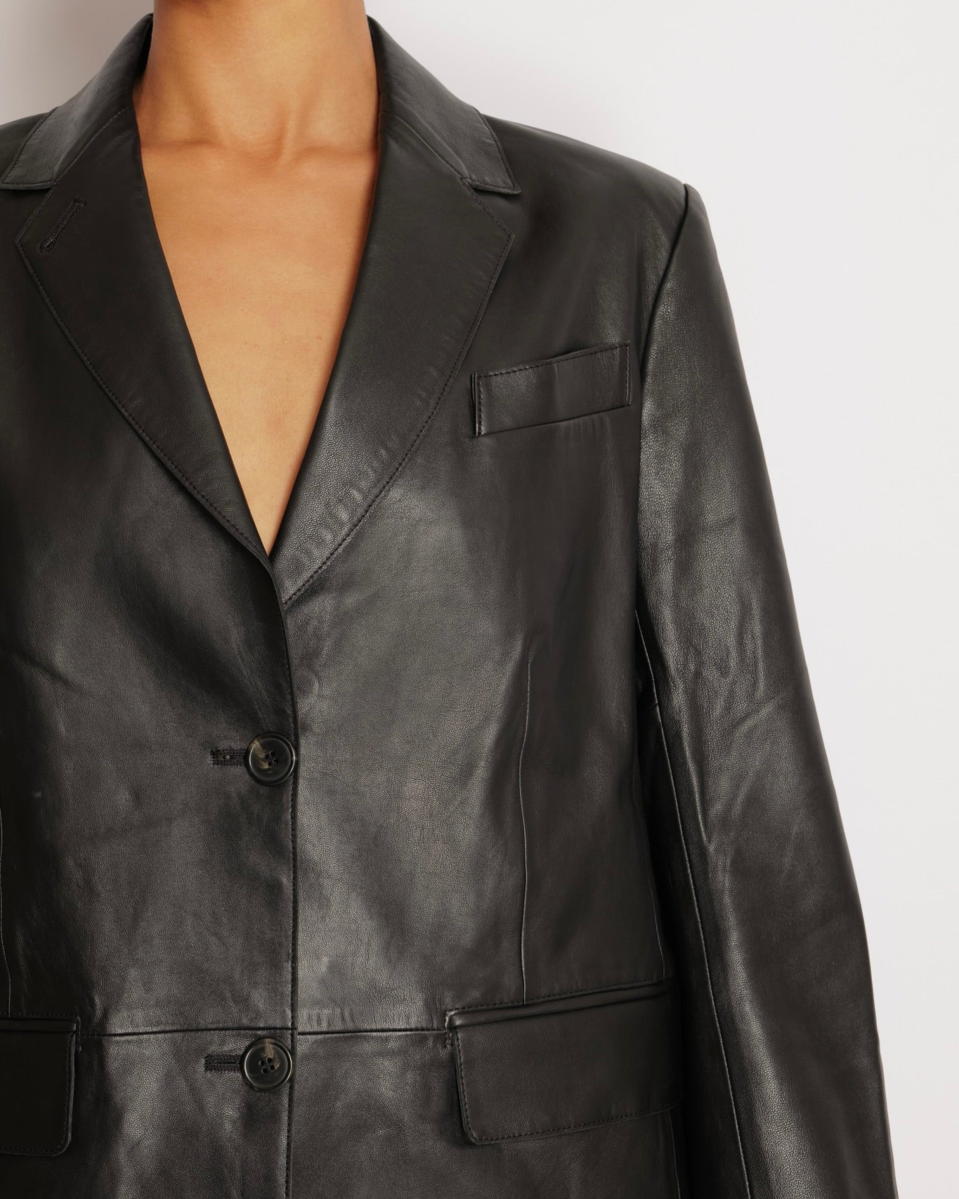 Max Mara Weekend Black Lambskin Leather Blaze Jacket Size IT 40 (UK 8) - Image 4