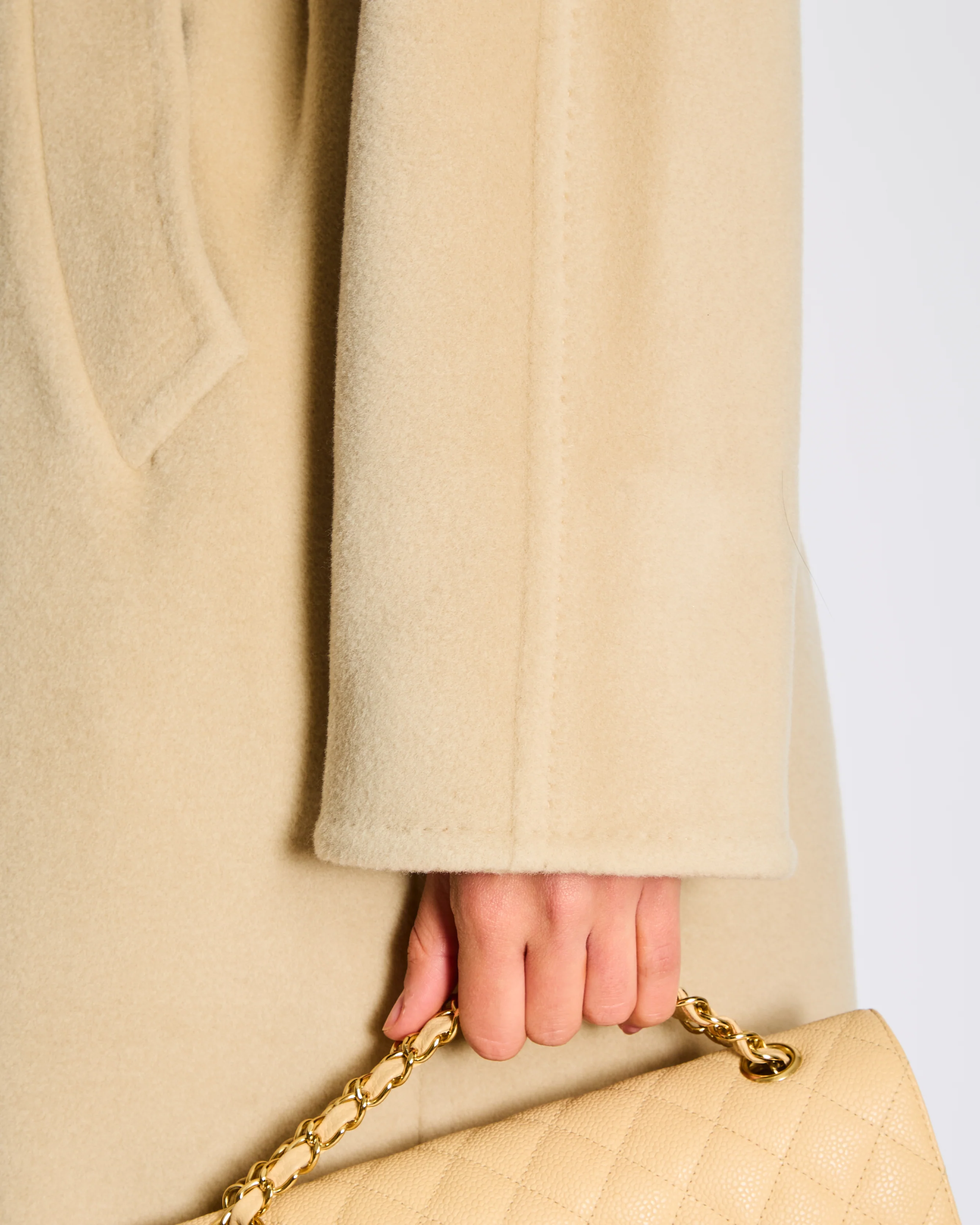 Max Mara 101801/Madame Cream Wool-Cashmere Blend Double-Breasted Coat Size IT 38 (UK 6) - Image 4