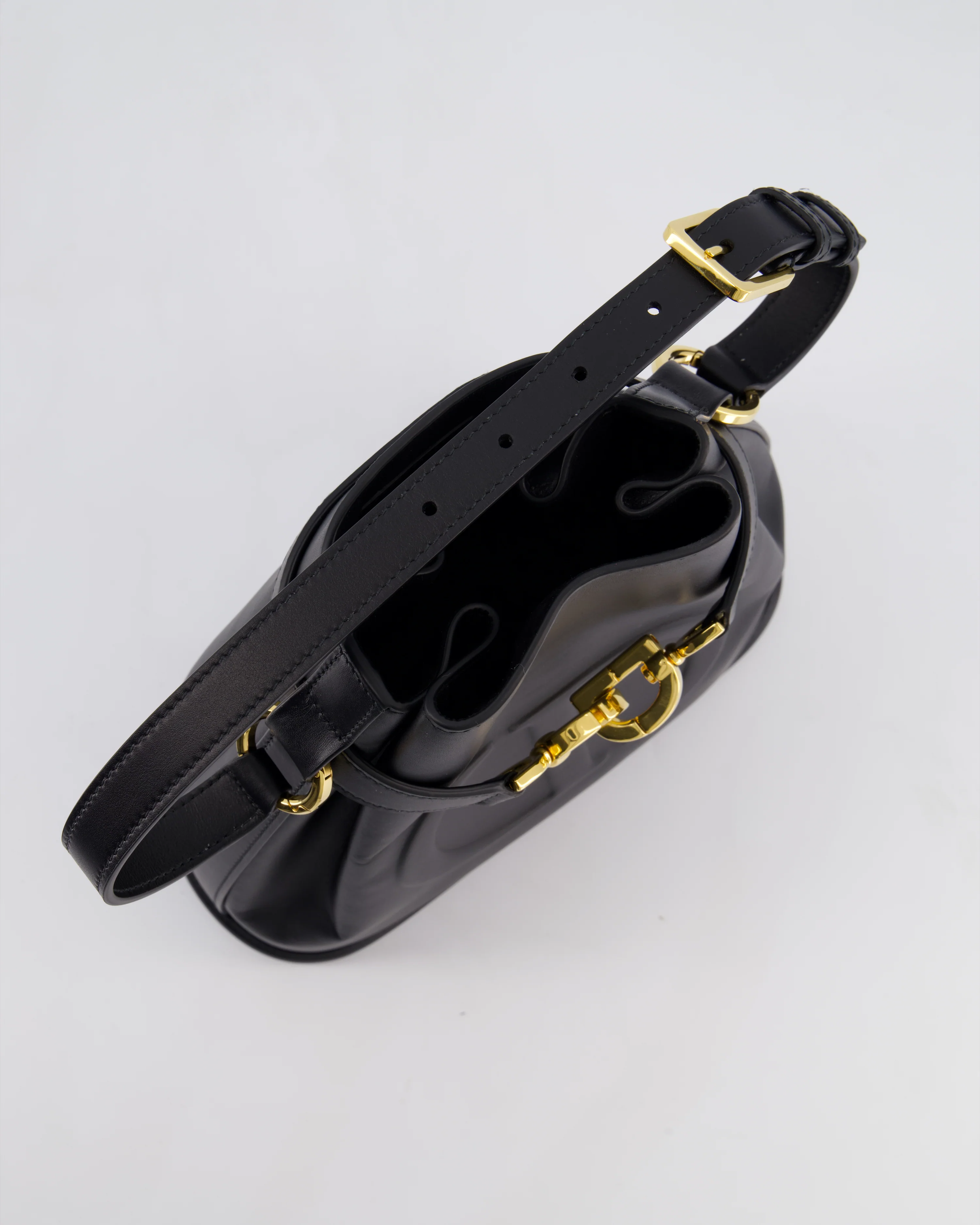 Christian Dior Medium C'est Dior Bucket Bag In Black CD-Embossed Calfskin Leather with Gold Hardware - Image 17