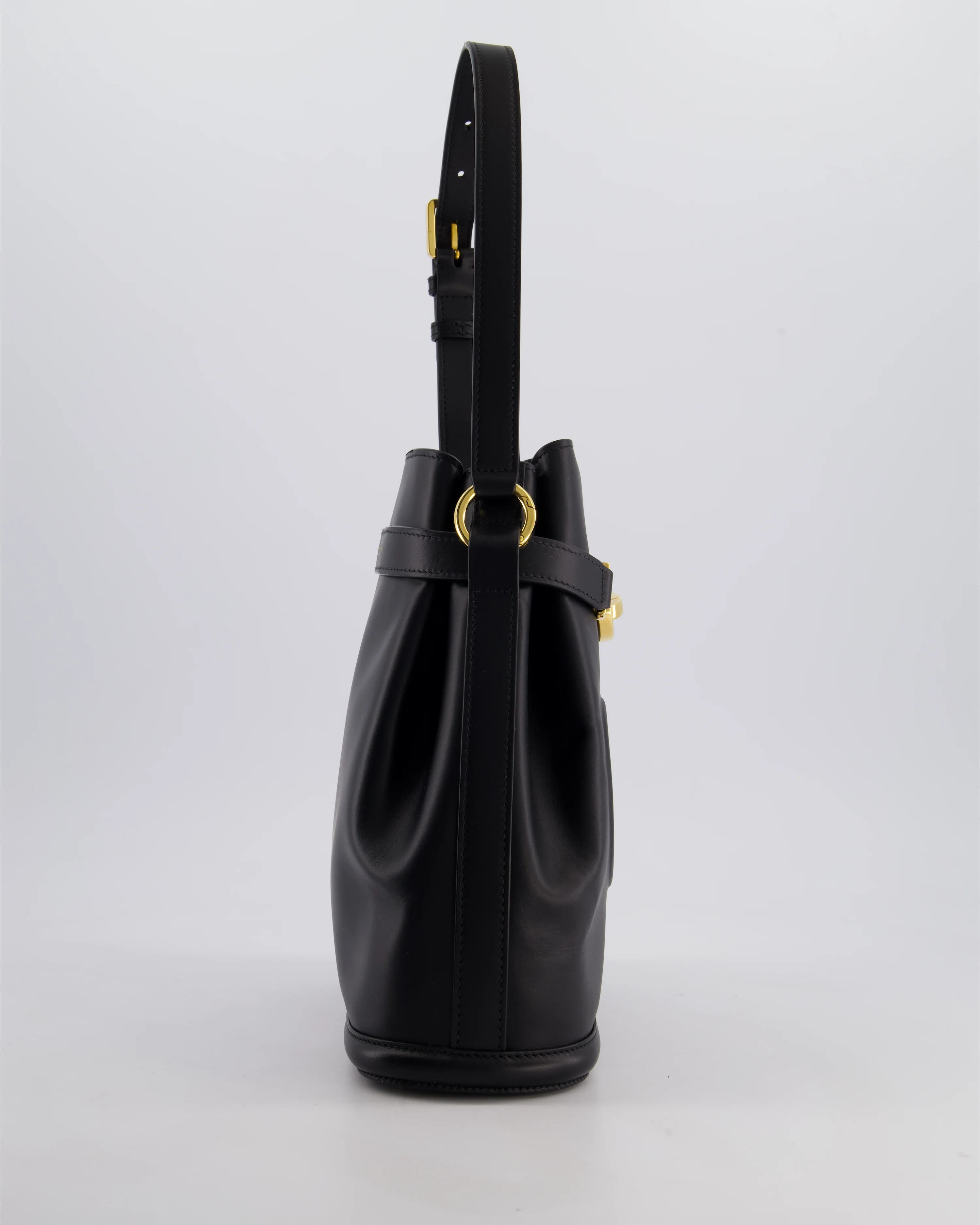 Christian Dior Medium C'est Dior Bucket Bag In Black CD-Embossed Calfskin Leather with Gold Hardware - Image 20
