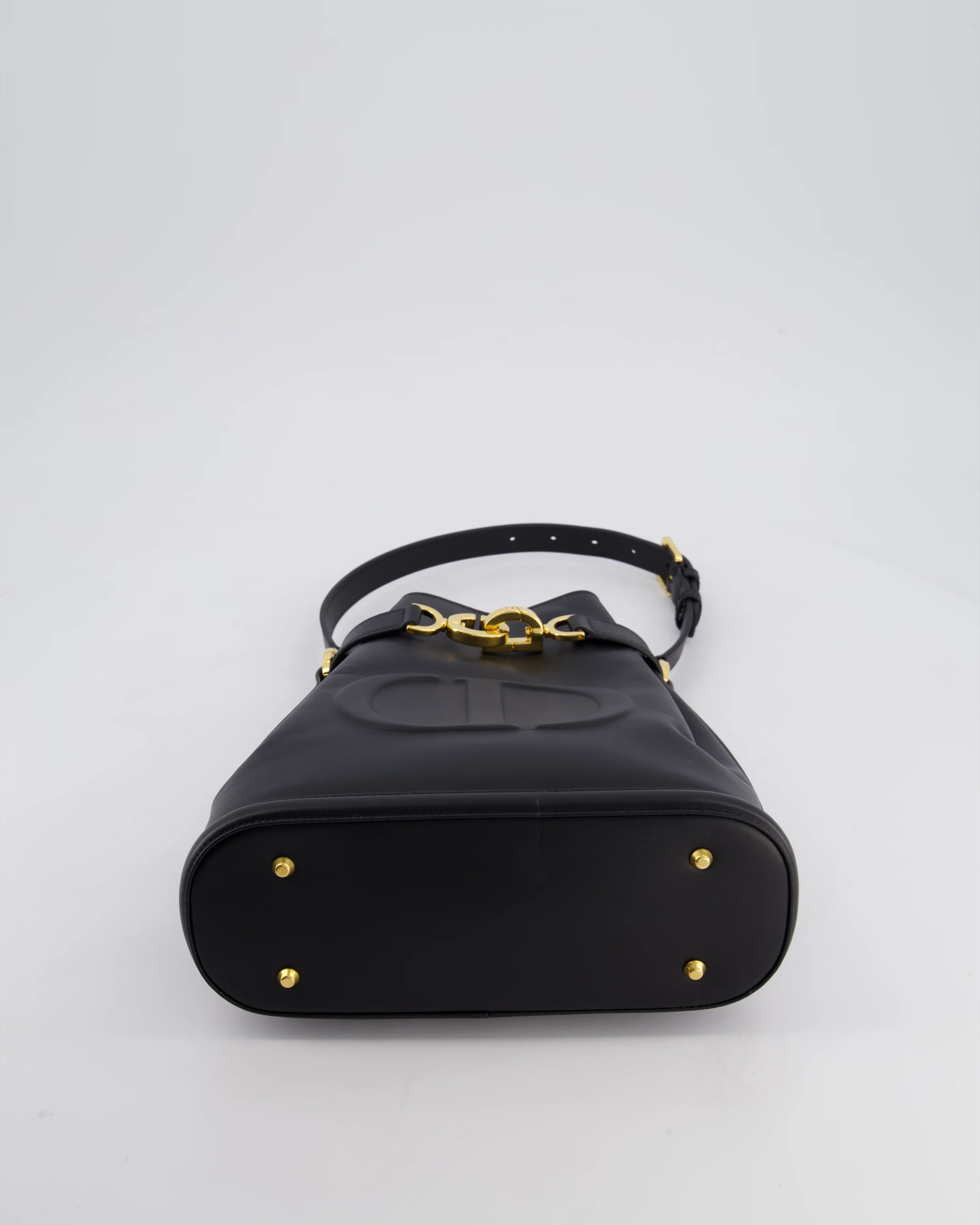Christian Dior Medium C'est Dior Bucket Bag In Black CD-Embossed Calfskin Leather with Gold Hardware - Image 22