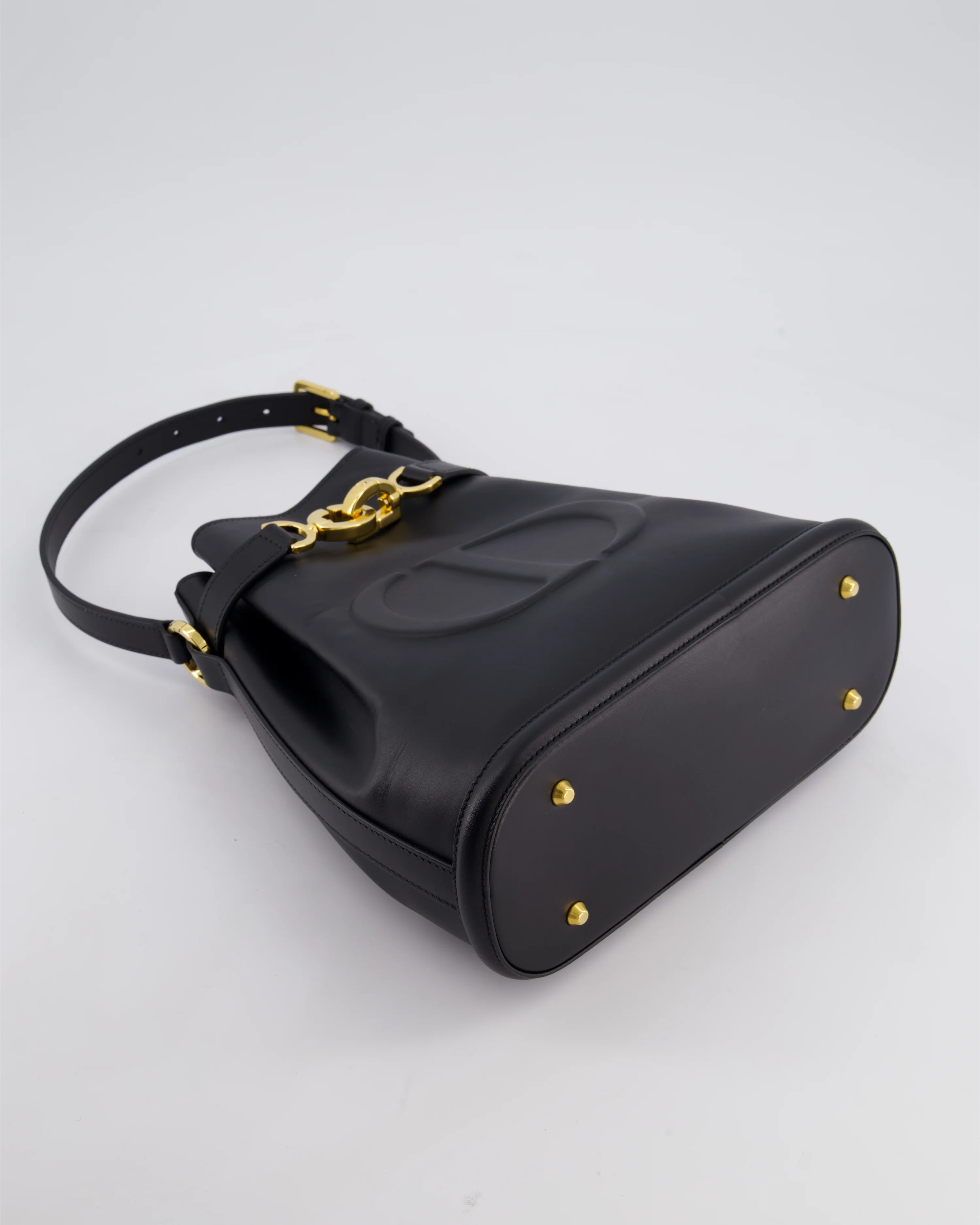 Christian Dior Medium C'est Dior Bucket Bag In Black CD-Embossed Calfskin Leather with Gold Hardware - Image 23