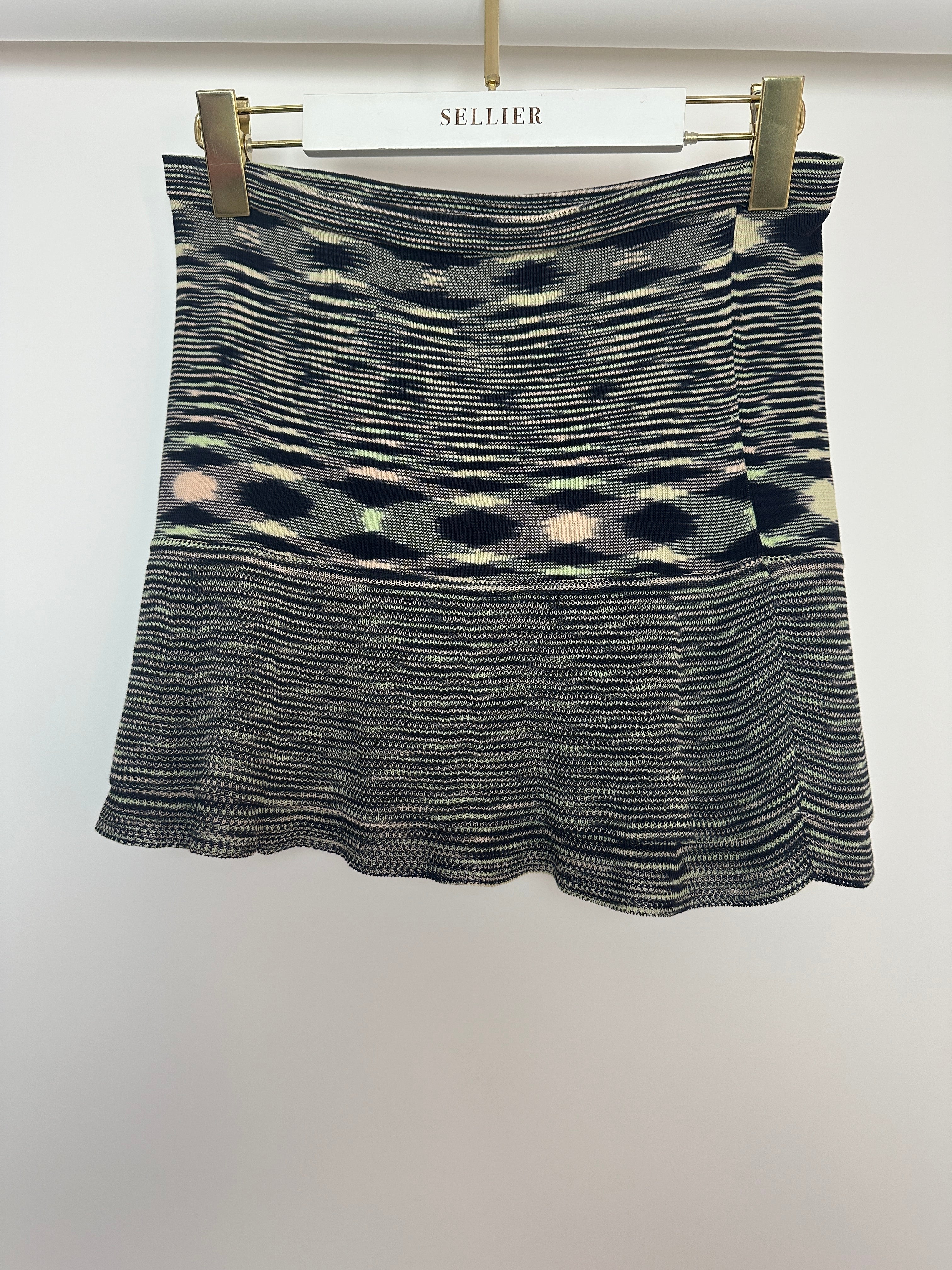 Missoni Black and Green Knitted Mini Skirt with Peplum IT 40 (UK 8) - Image 6