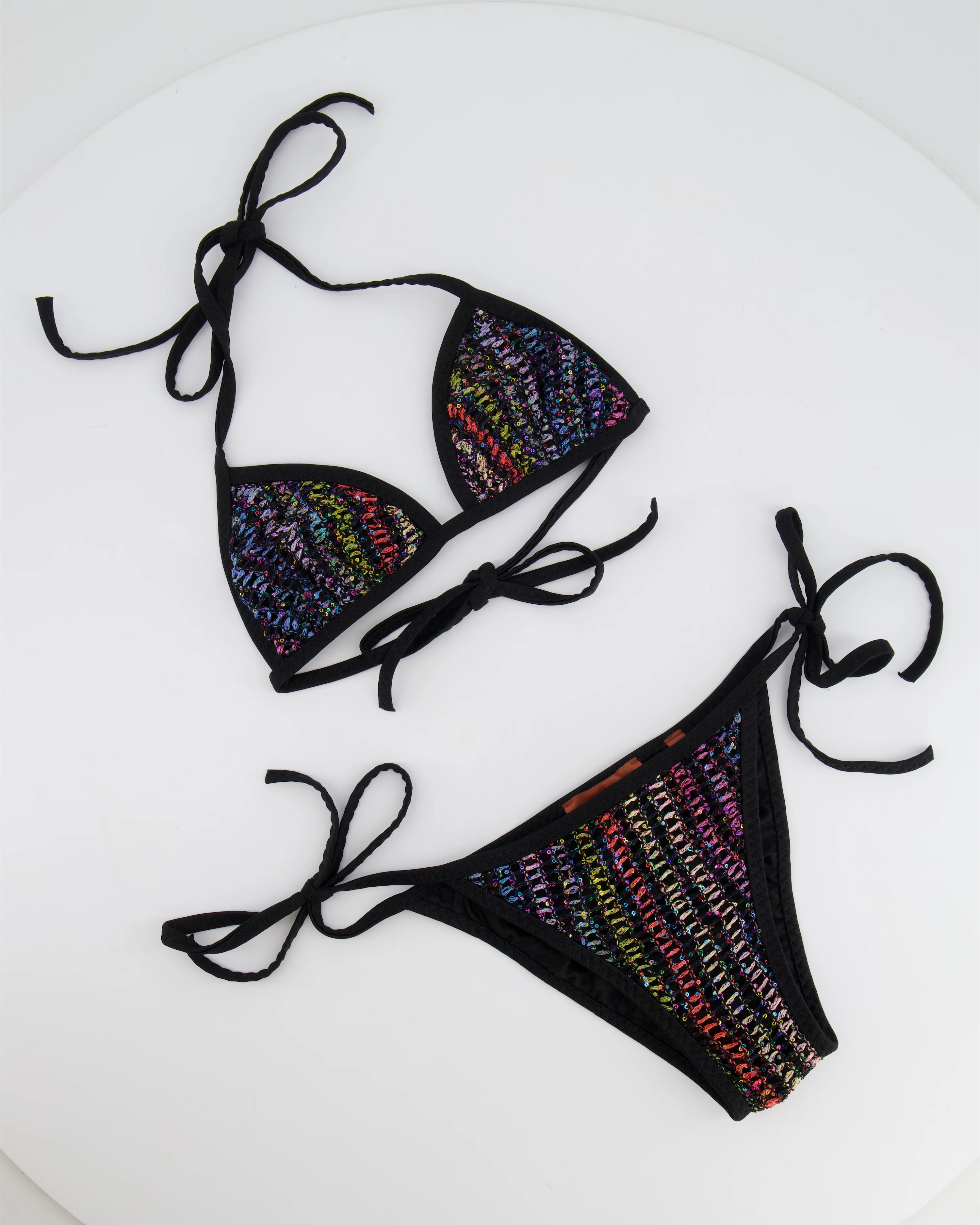Missoni Black and Multicolour Bikini Set with Sequins Size IT 40 (UK 8) RRP £450 - Image 4