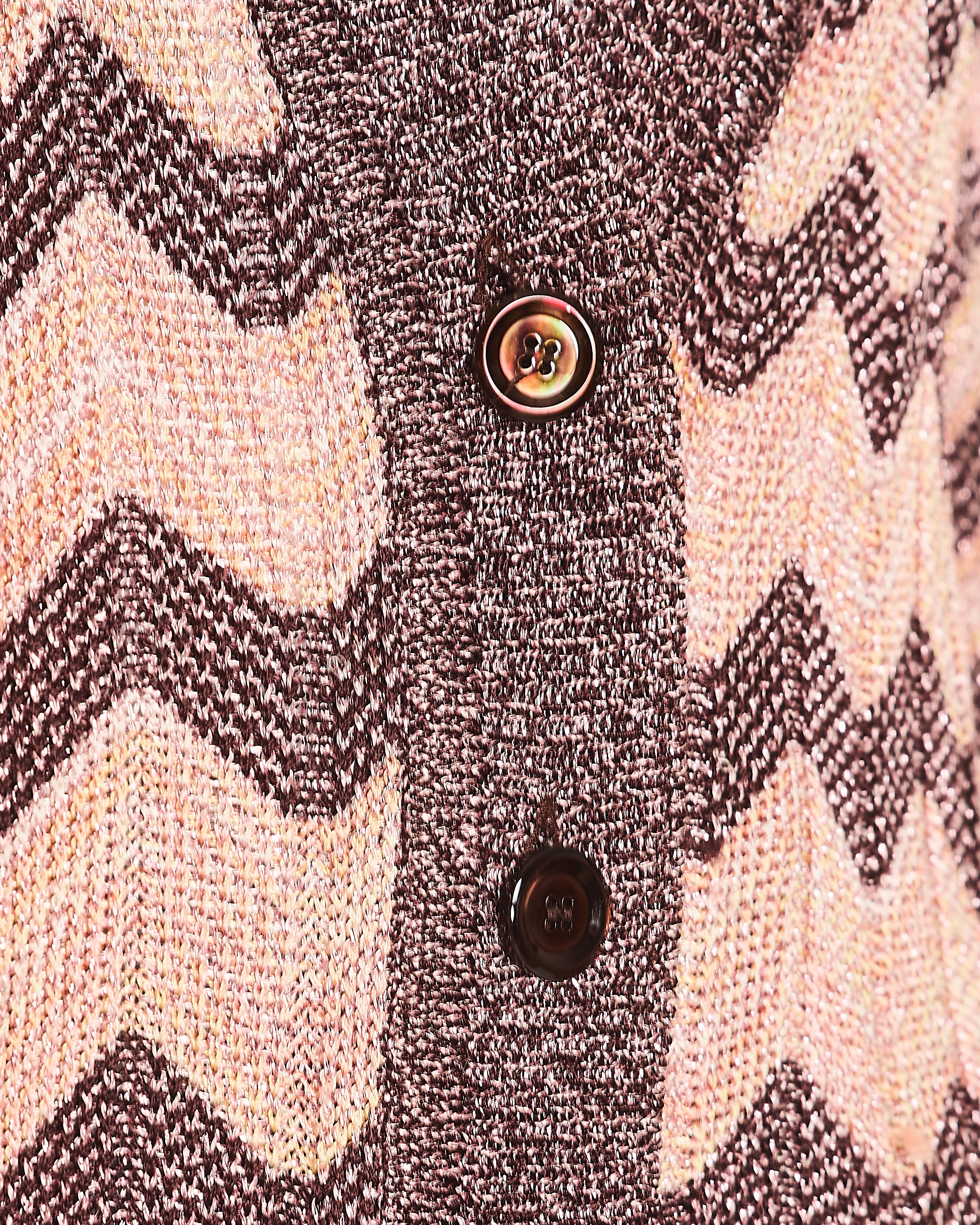 Missoni Pink Knitted Chevron Long Sleeve Metallic Cardigan Size 42 (UK 10) - Image 2