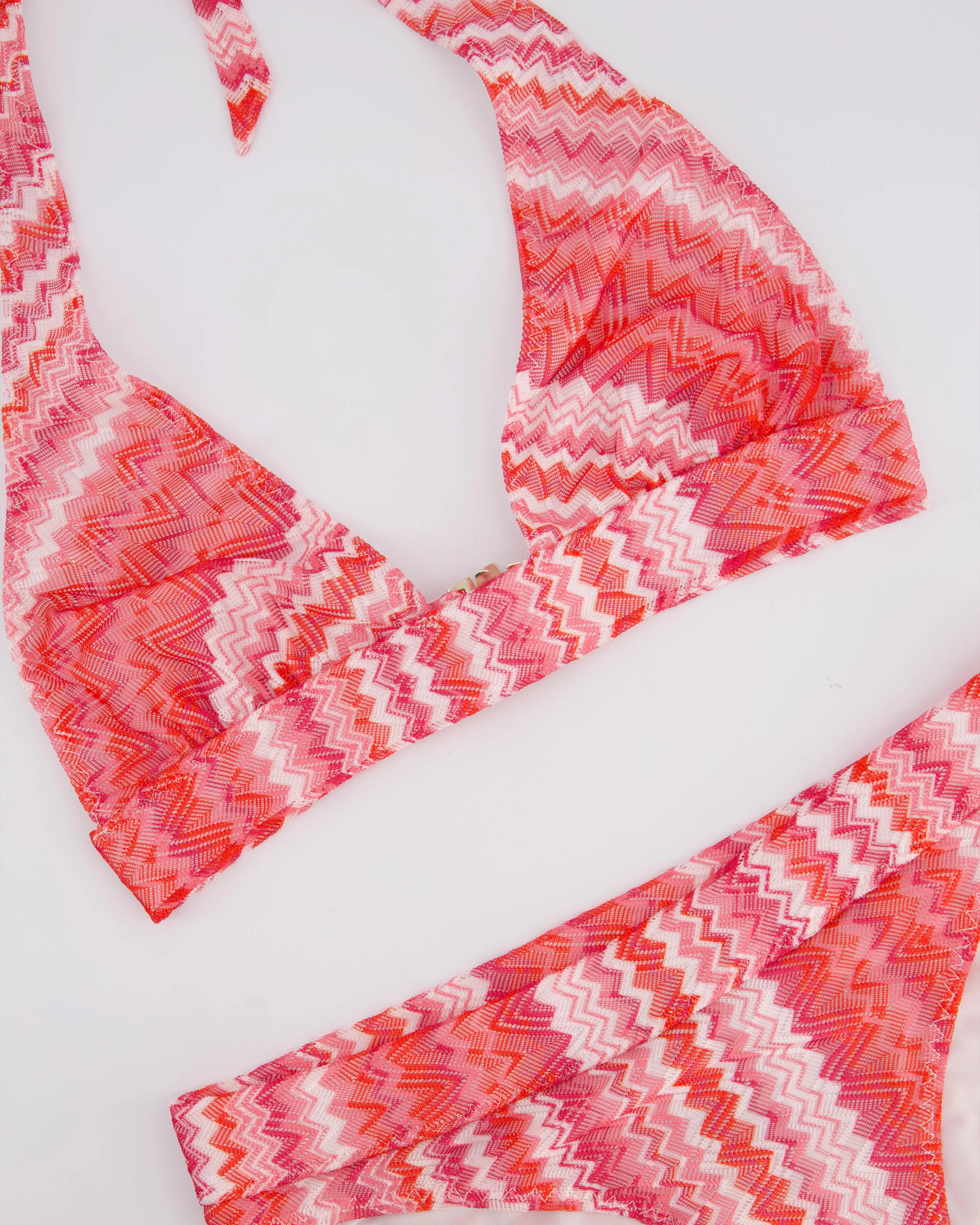 Missoni Pink & Red Zig Zag Bikini Set Size IT 36 (UK 4) - Image 2