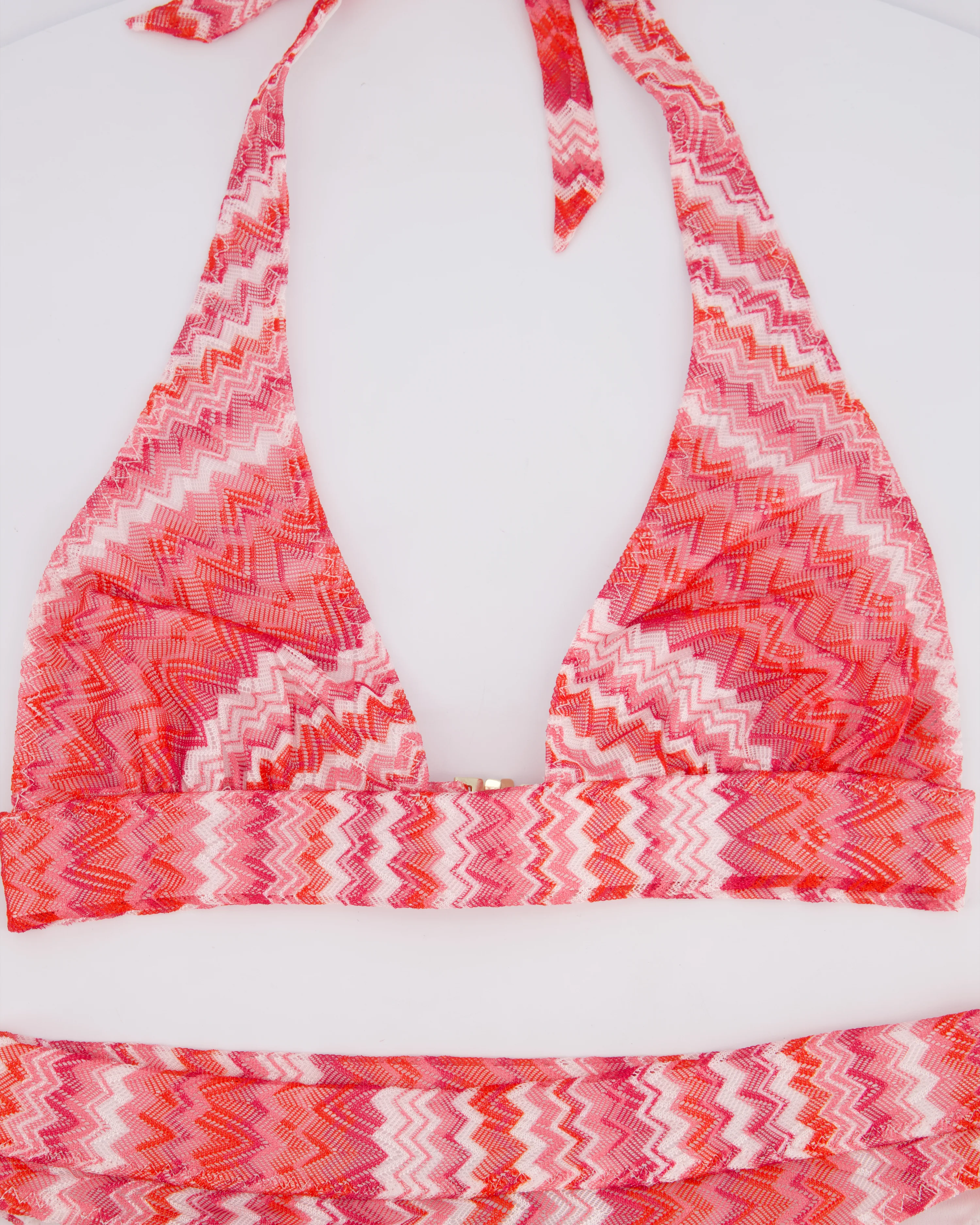 Missoni Pink & Red Zig Zag Bikini Set Size IT 36 (UK 4) - Image 3