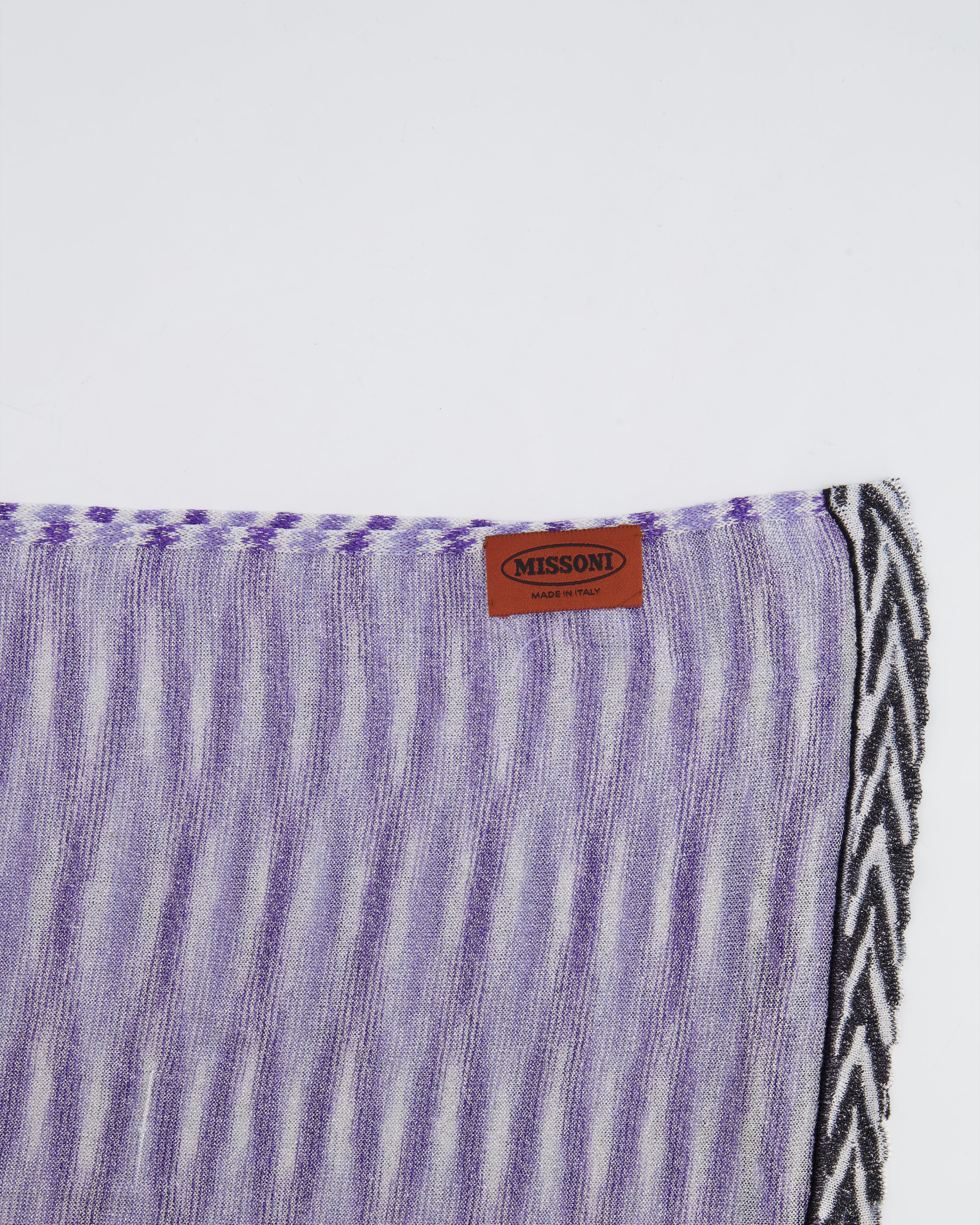 Missoni Purple and White Striped Metallic Scarf RRP £260 - Image 3